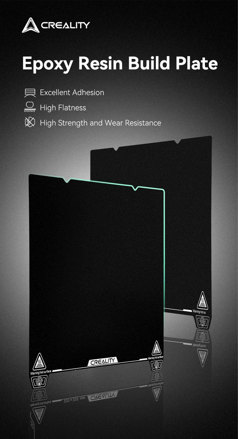 Creality K1 Max Epoxy Resin Build Plate Kit (315 * 310Mm), Magnetic Flexible Steel Plate, 3D Printer Platform for Ender-3 V3 Plus/Cr-10 Smart/Pro/Ender-3 Max/Max Neo/10S PRO/PRO V2/10 V2/V3/CR-X