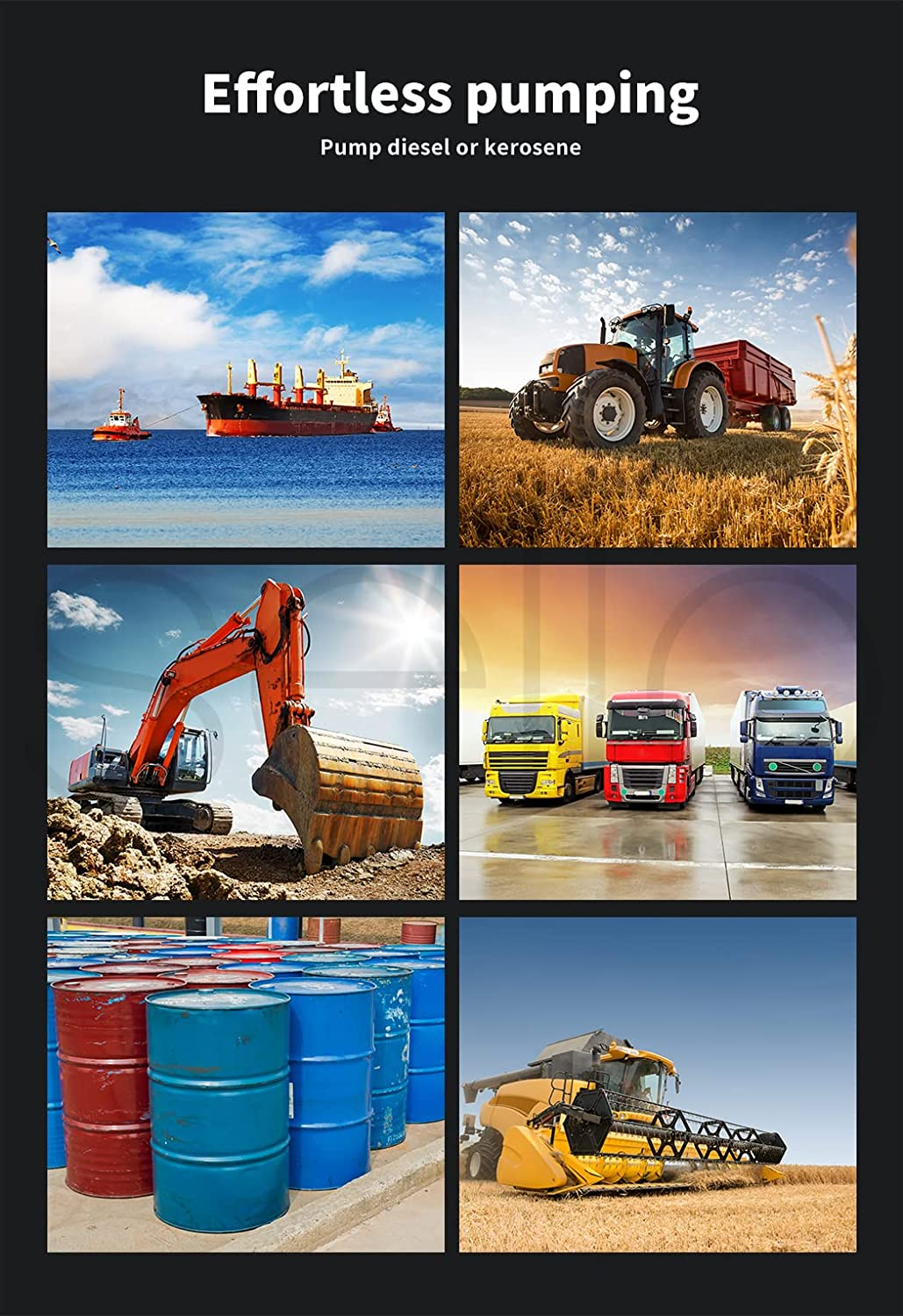 Traderight Fuel Transfer Pump 260W,12V DC,6 M Lift,Portable Electric Diesel Transfer Extractor Pump Kit with Automatic Shut-Off Gun Nozzle,Delivery & Suction Hose for Diesel, Kerosene,Transformer Oil image number 2