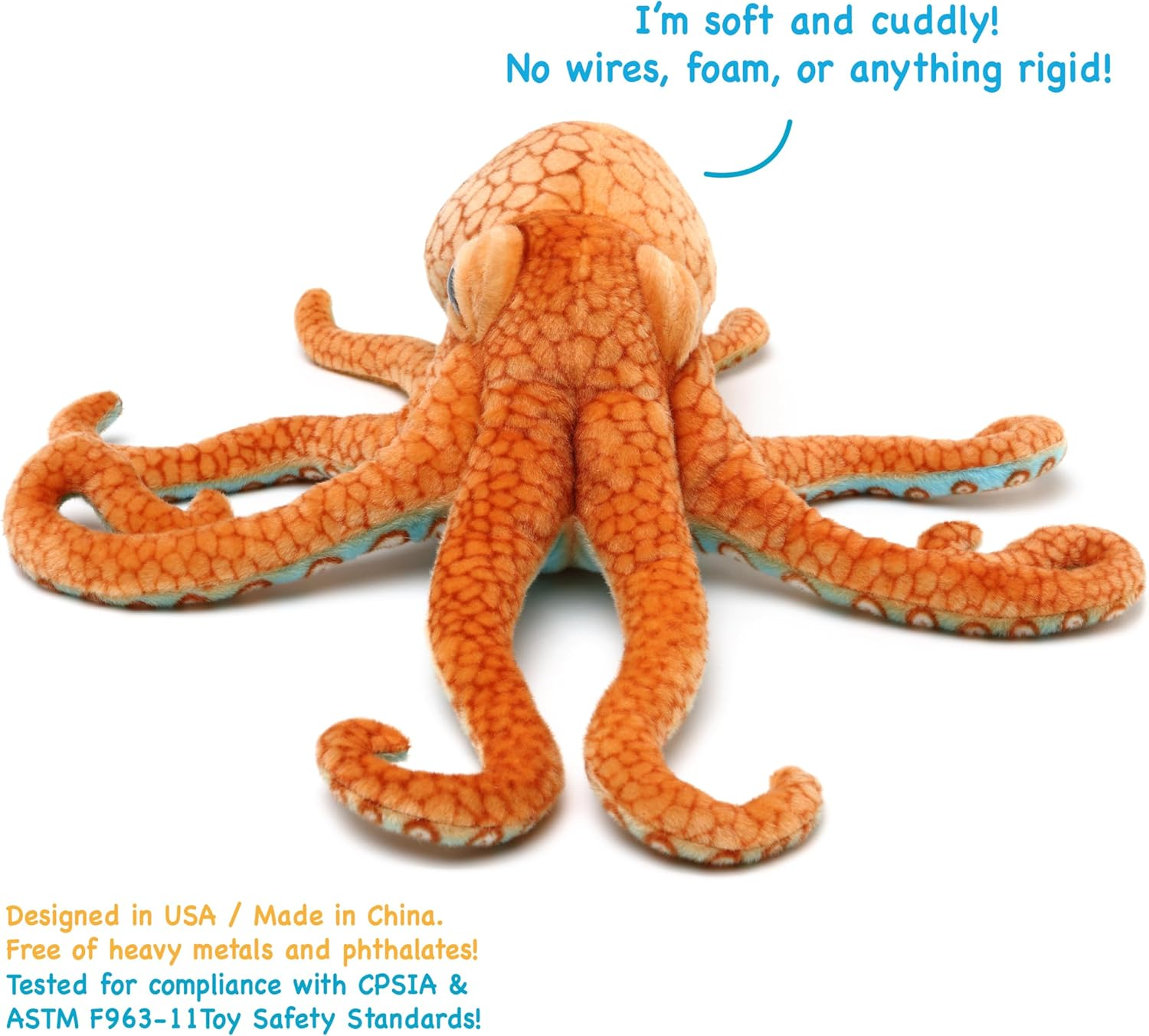 Olympus the Octopus - 18 Inch Stuffed Animal Plush image number 3