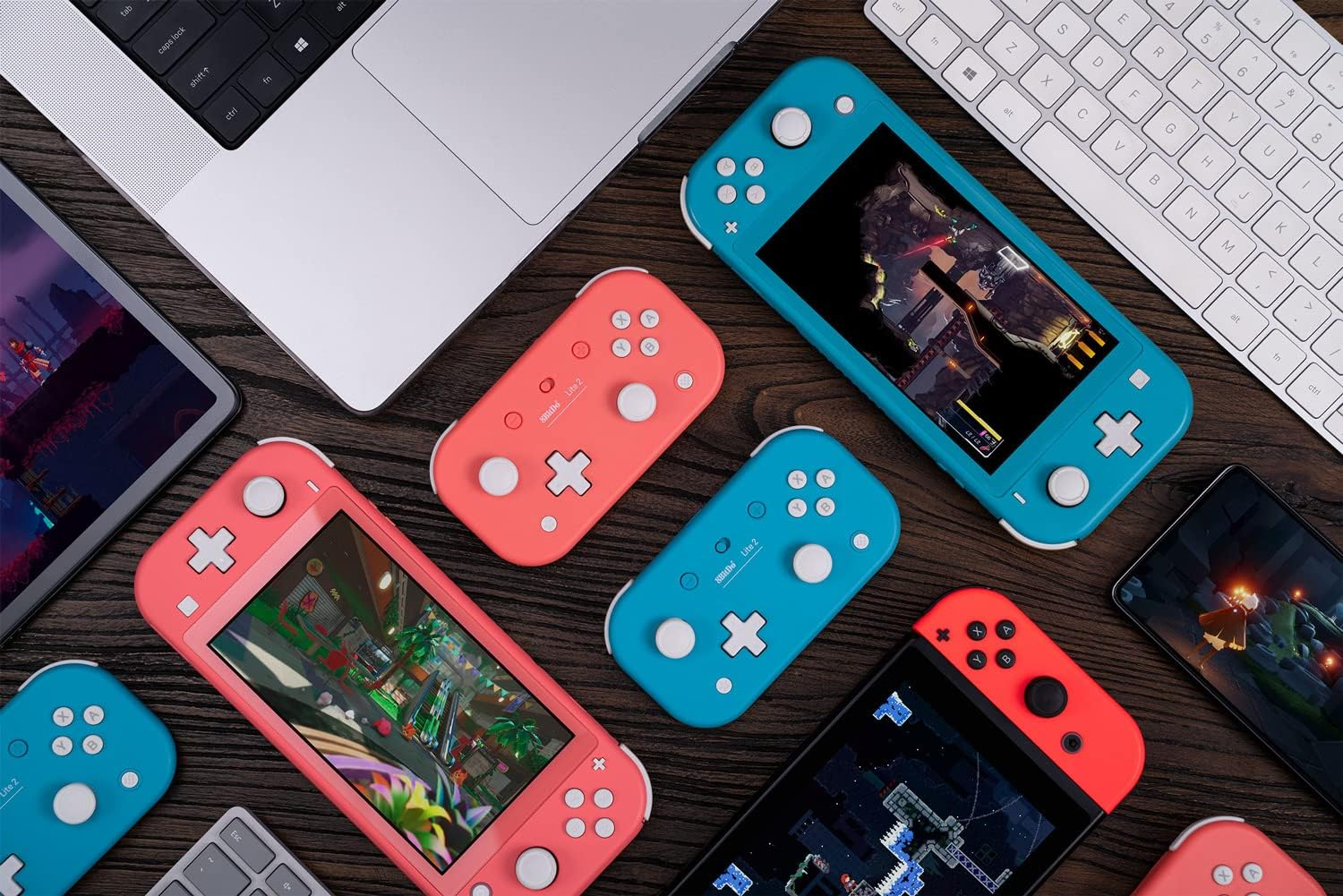 8Bitdo Lite 2 Bluetooth Controller with Motion Controls, Linear Motors Vibration, Joysticks, Triggers and D-Pad, Wireless Gamepad for Switch, Android & Raspberry Pi (Turquoise) image number 1