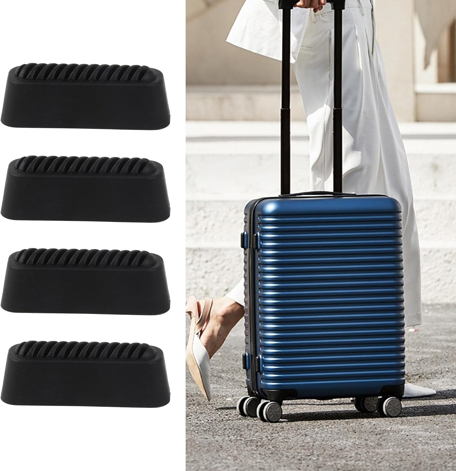 BQLZR 4.7X1.6Cm Luggage Feet Pad Trunk Plastic Bottom Side Stand with Screws Pack of 4 image number 4