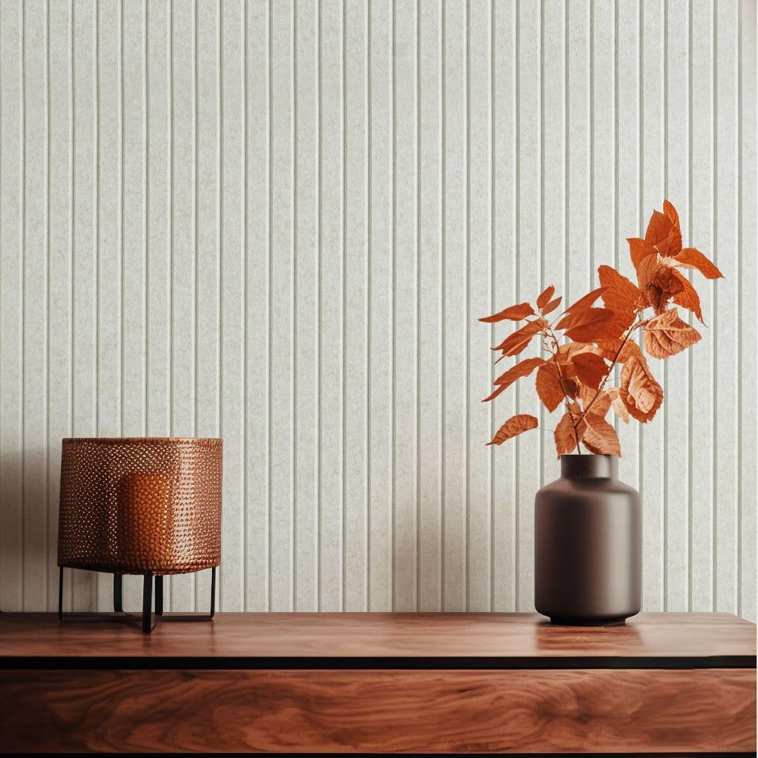 VIVELDA Large Cork Board for Office Black Felt Board Alternative - Slat Wall Paneling, Felt Bulletin Board Tiles for Office Wall Decor, Push Pin Board Wall Organizer for Office-12-Pack (Ivory Tan)