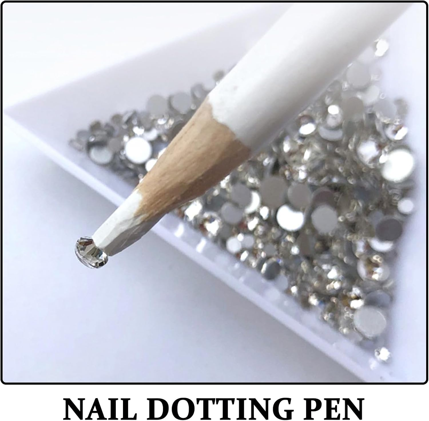 Mobestech 12Pcs White Nail Dotting Pen Set with Wax Rhinestones Picker Pencil for Manicure Nail Art Decoration and Gemstone Application Tool image number 2