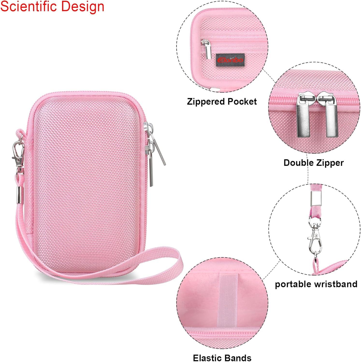 Elonbo Camera Carrying Case for Sony RX100 VII/ RX100 VI/ RX100 V/ RX100 IV/ RX100 III Compact Digital Camera, Sony Vlogging Camera Travel Bag, Sony Video Streaming Camera Storage Holder. Pink - Blue image number 2