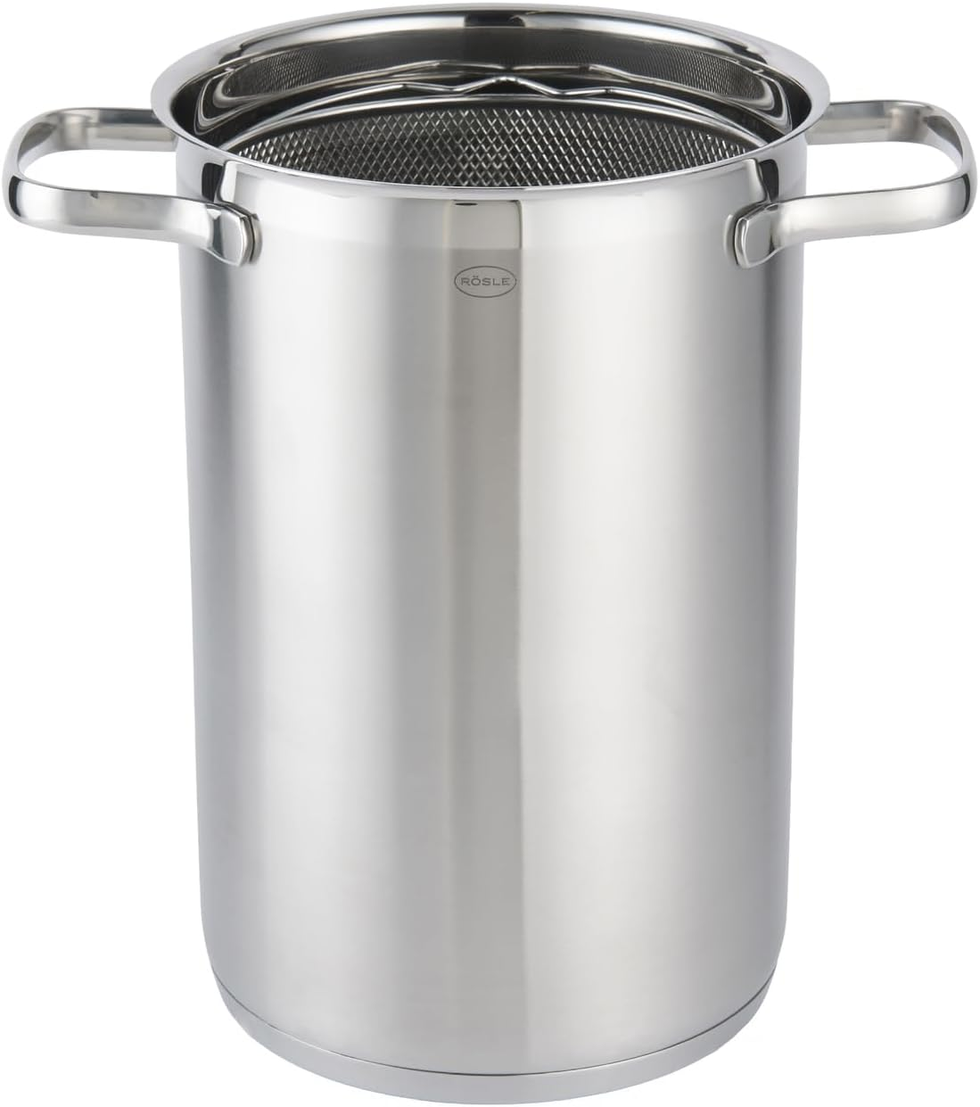 R&Ouml;SLE Elegance Asparagus and Pasta Pot, High-Quality Pot for Preparing Pasta or Vegetables, 4.5 Litres, Stainless Steel 18/10, Sieve Insert, Dishwasher Safe, 30.5 X 17.3 X 24.7 Cm, Silver