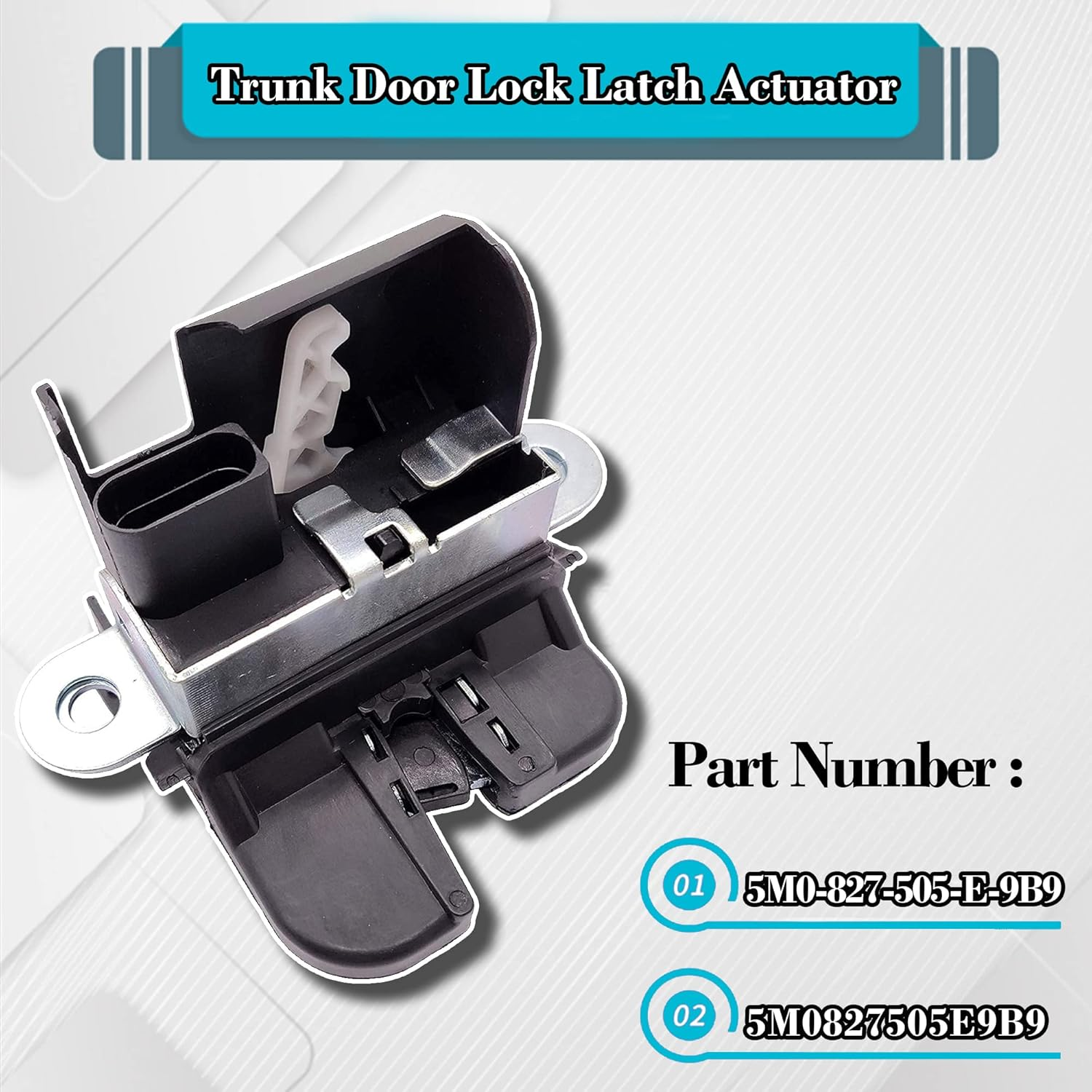 Rear Hatch Trunk Boot Lid Liftgate/Tailgate Door Lock Latch Release Actuator Motor 5M0827505E9B9 for 2009-2014 VW Jetta Sportwagen 2009-2017 Volkswagen Tiguan 5M0827505E image number 2