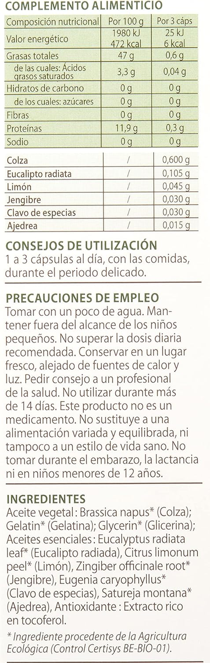 Pranar&ocirc;m, Aromaforce, C&aacute;psulas Defensas Naturales, Contiene Aceites Esenciales De Jengibre Y Ajedrea, Que Contribuyen a Mantener Las Defensas Naturales, 30 C&aacute;psulas image number 3