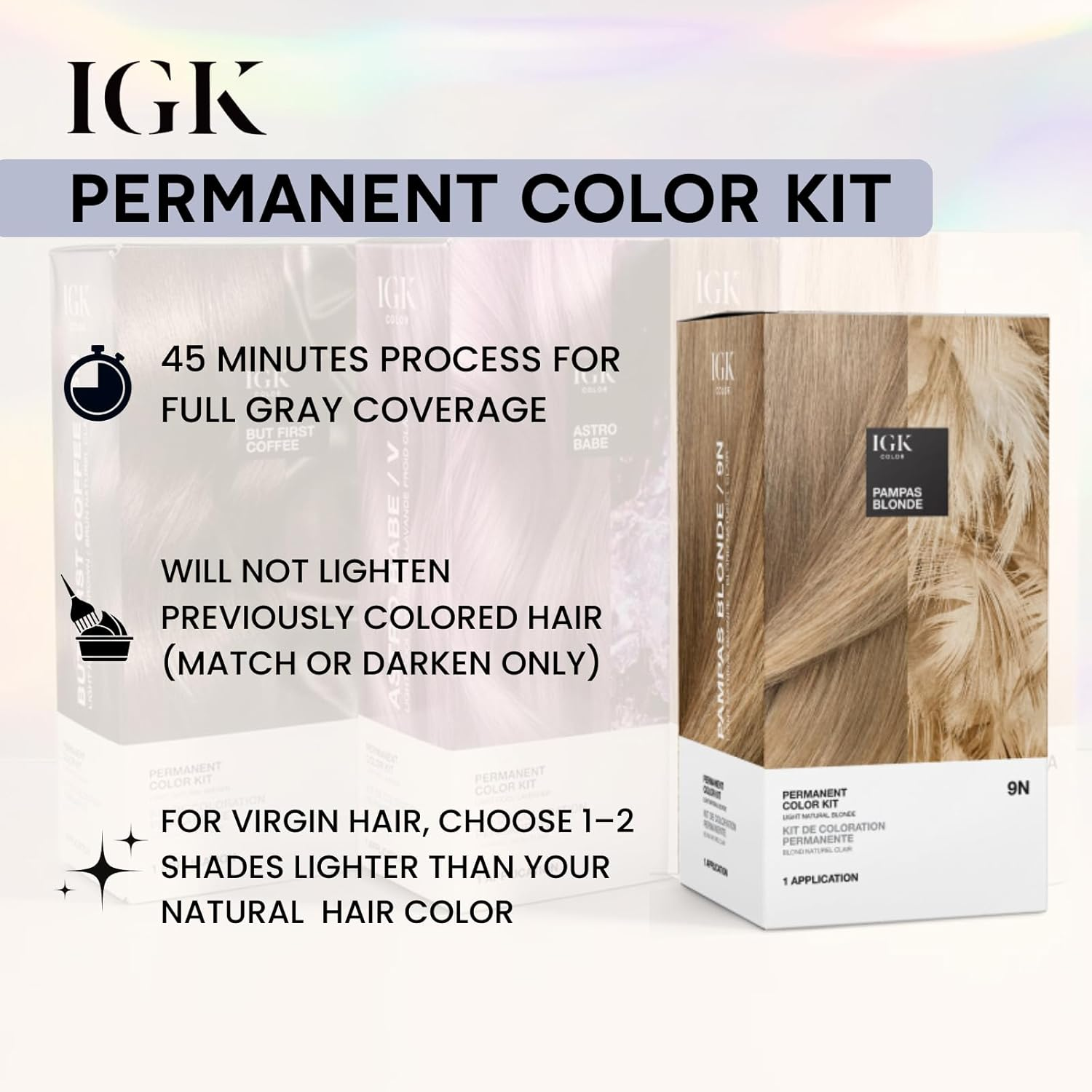 IGK Permanent Color Kit HOT CHESTNUT - Warm Golden Brown 5G | Easy Application + Strengthen + Shine | Vegan + Cruelty Free + Ammonia Free | 4.75 Oz