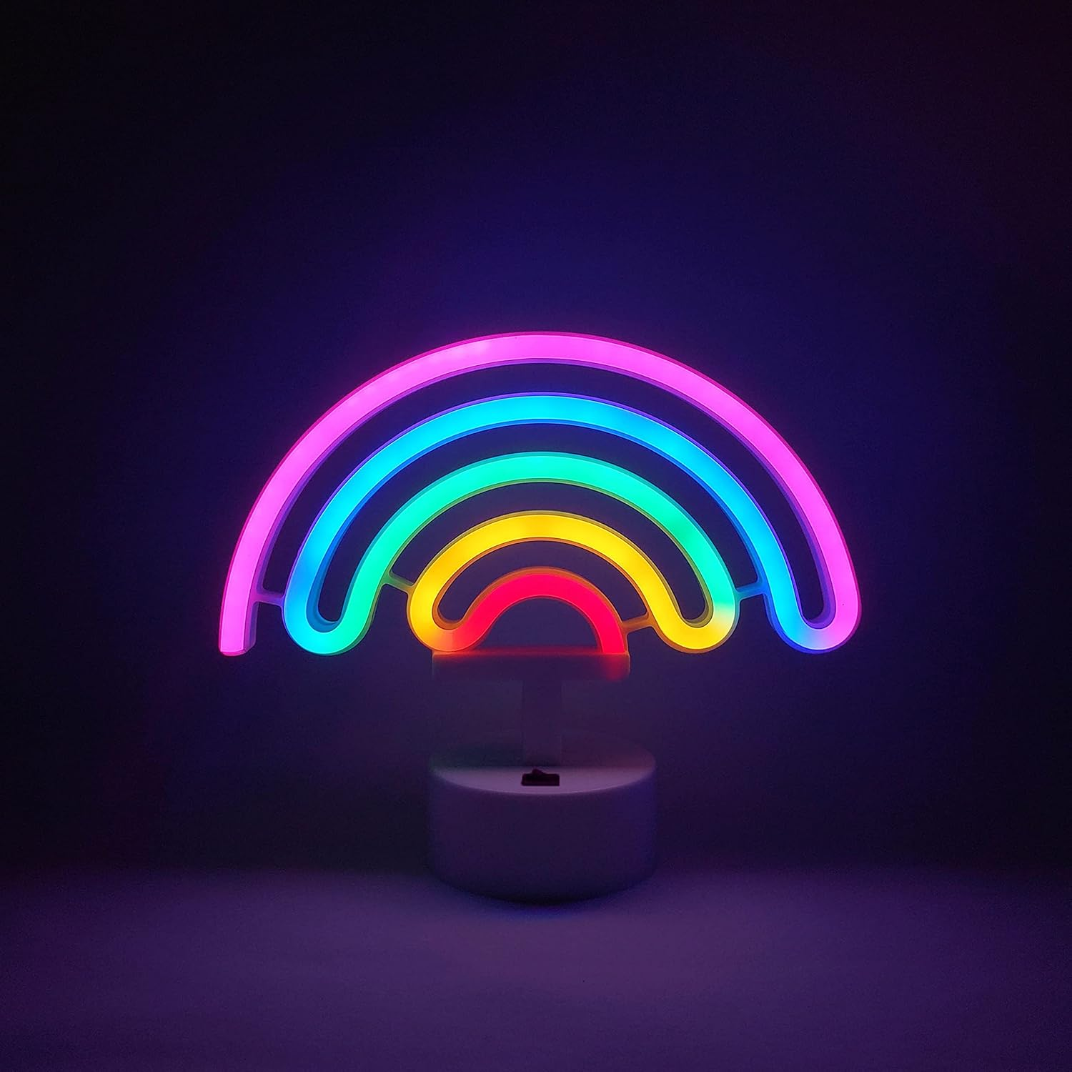 Neon Signs Rainbow Indoor Night Light, Lovenite Battery/Usb Operated Glowing Neon Decorative Sign LED Light for Room Party Festival Decorations (Multi-Colored, Rainbow) image number 2
