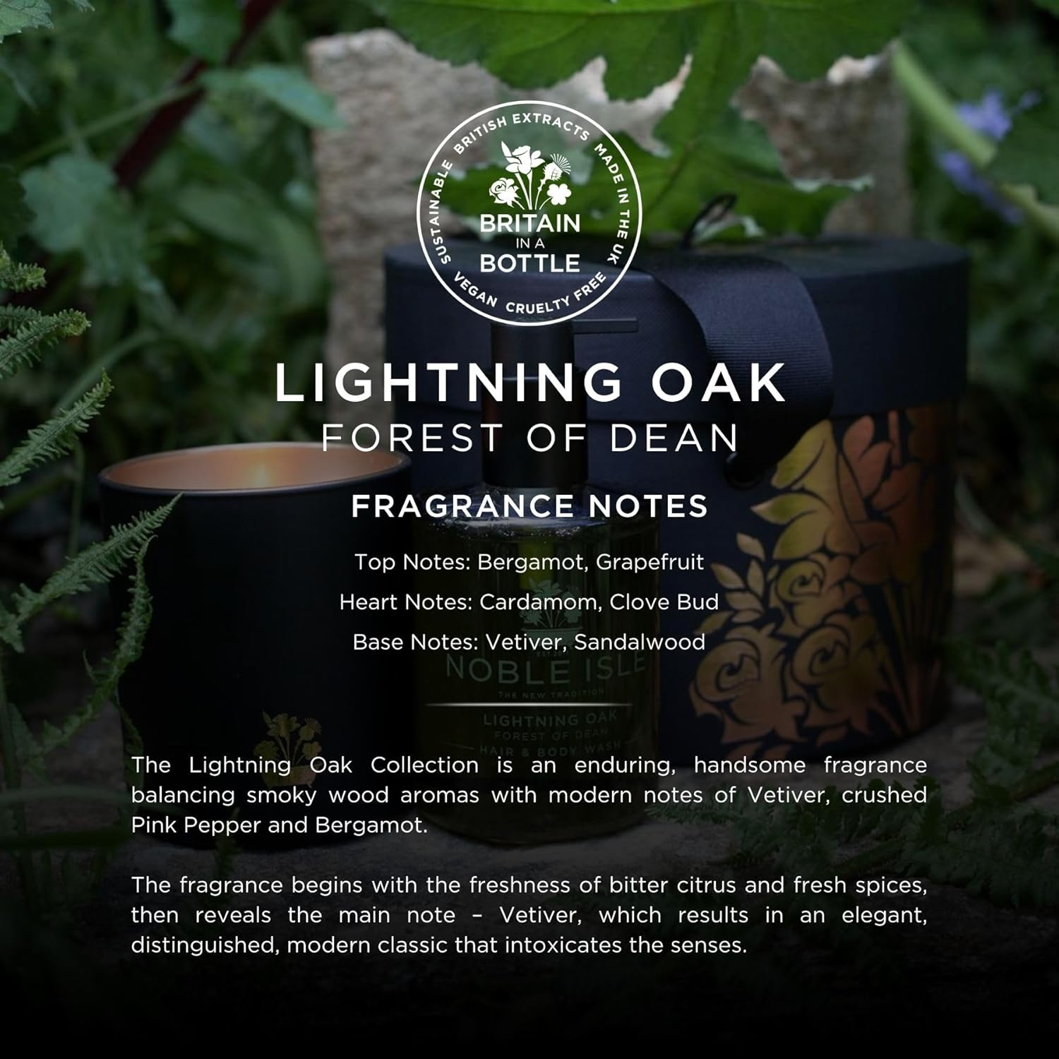 Noble Island Cleansing Gel for Hair and Body Lightning Oak, 250 Ml image number 3