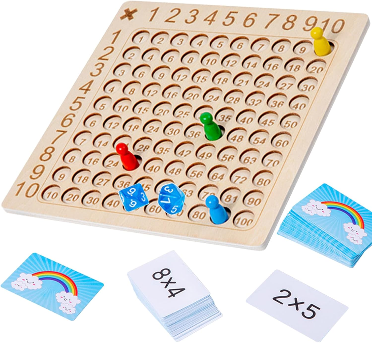 Wooden Math Multiplication Board,1X1 Learning Game,Multiplication Table for Primary School,Times Table Games for Kids, Number Games,Numbers for Kids,Educational Toys,Montessori Toys image number 4
