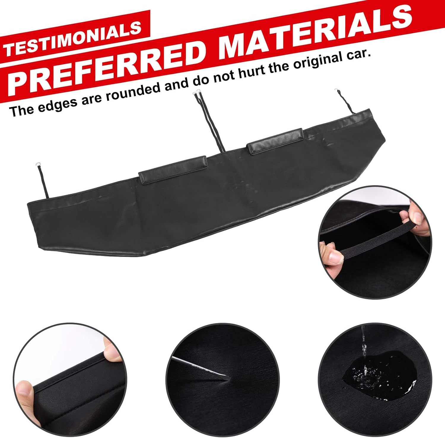 Yinaniutos Bonnet Protector Compatible with Toyota Land Cruiser Prado 250 2024-2025 Accessories | Leather Front Hood Bonnet Stone Guard Cover | 1PC Set image number 4