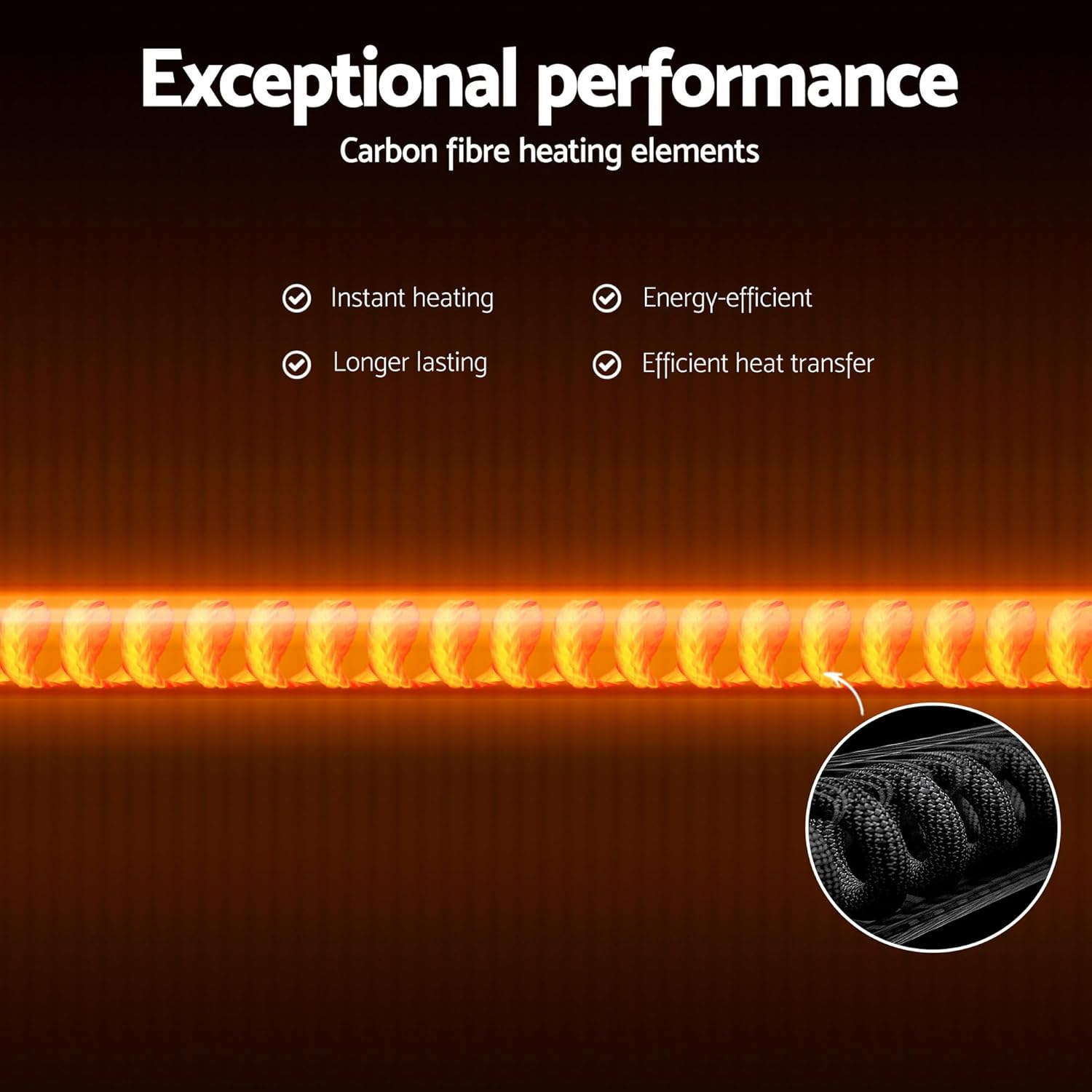 Devanti Radiant Heater, 2000W Portable Electric Infrared Strip Heaters for Bedroom Indoor Home Room Bathroom Space Heating, Remote Control Wall Ceiling Mounted Black image number 4