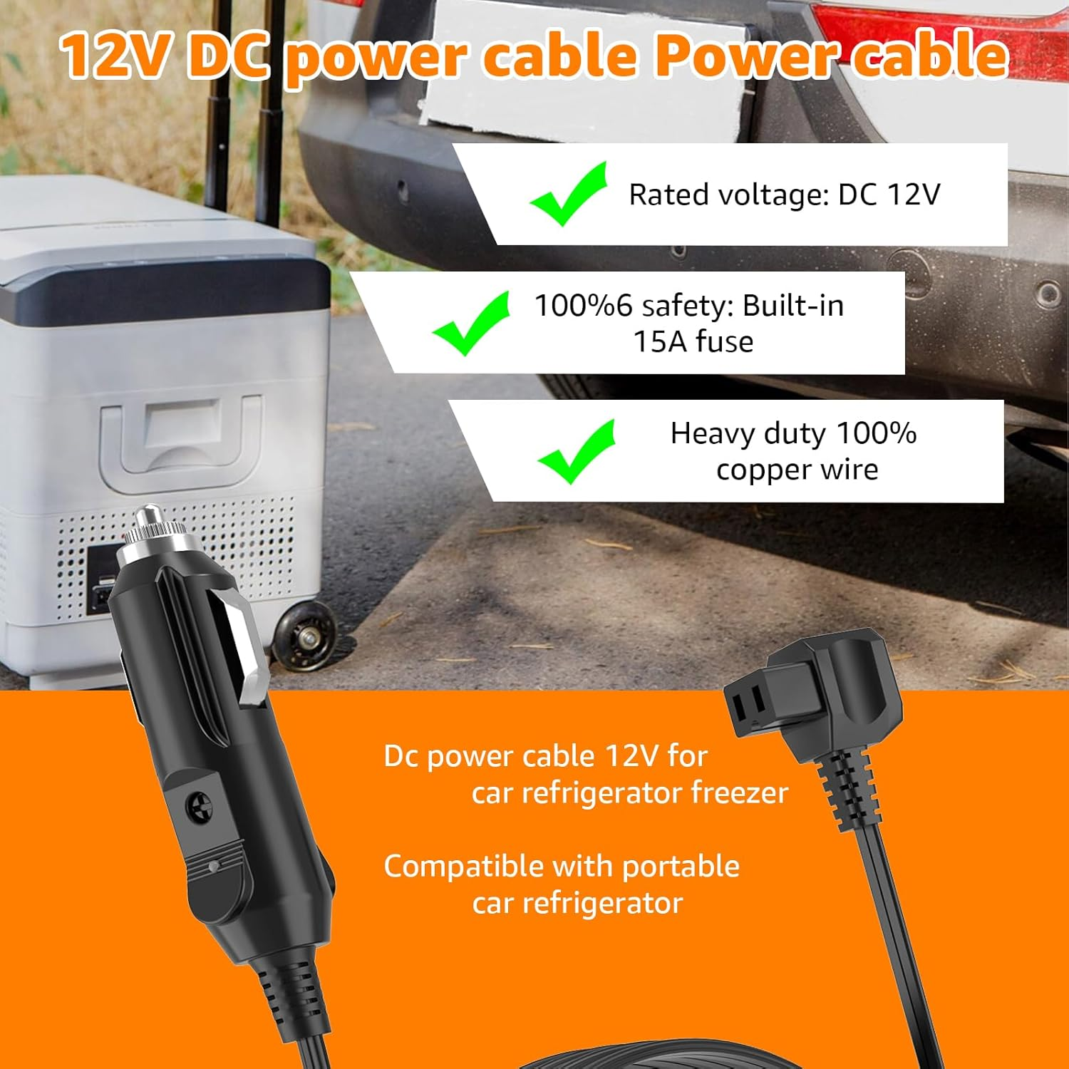 12V Merit & Cigarette Lighter Fridge Adapter for Waeco CFX,CF,CDF Series (1 25 28 35 40 50 60 65 75 95) - 2-Meter DC Power Cable for Car Refrigerator Fridges & Freezers image number 2