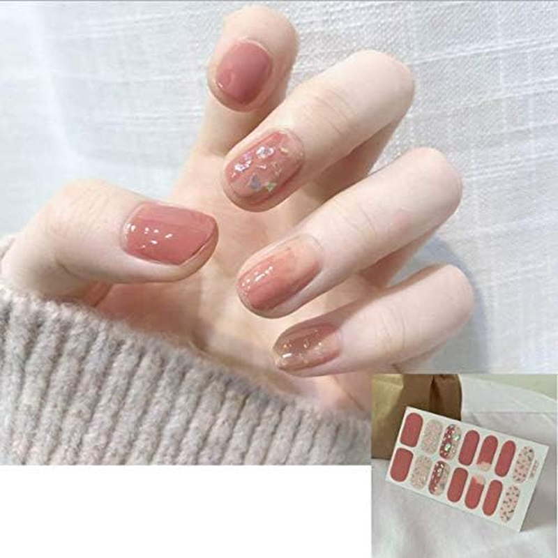 4 Sheets Self-Adhesive Tip Nail Stickers Nail Art Tattoo Nail Decals DIY Nail Art Decoration (Leopard Print Series of Gentle Nude Temperament)