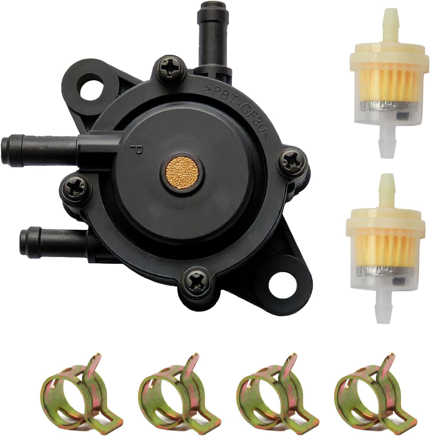 Yenblow Vacuum Fuel Pump Kit, Gas Fuel Filter with Clamps, Fuel Pump Compatible with Kohler 17HP-25 HP Briggs and Stratton John Deere Honda Yamaha Lawn Mower Tractor Small Engine image number 2