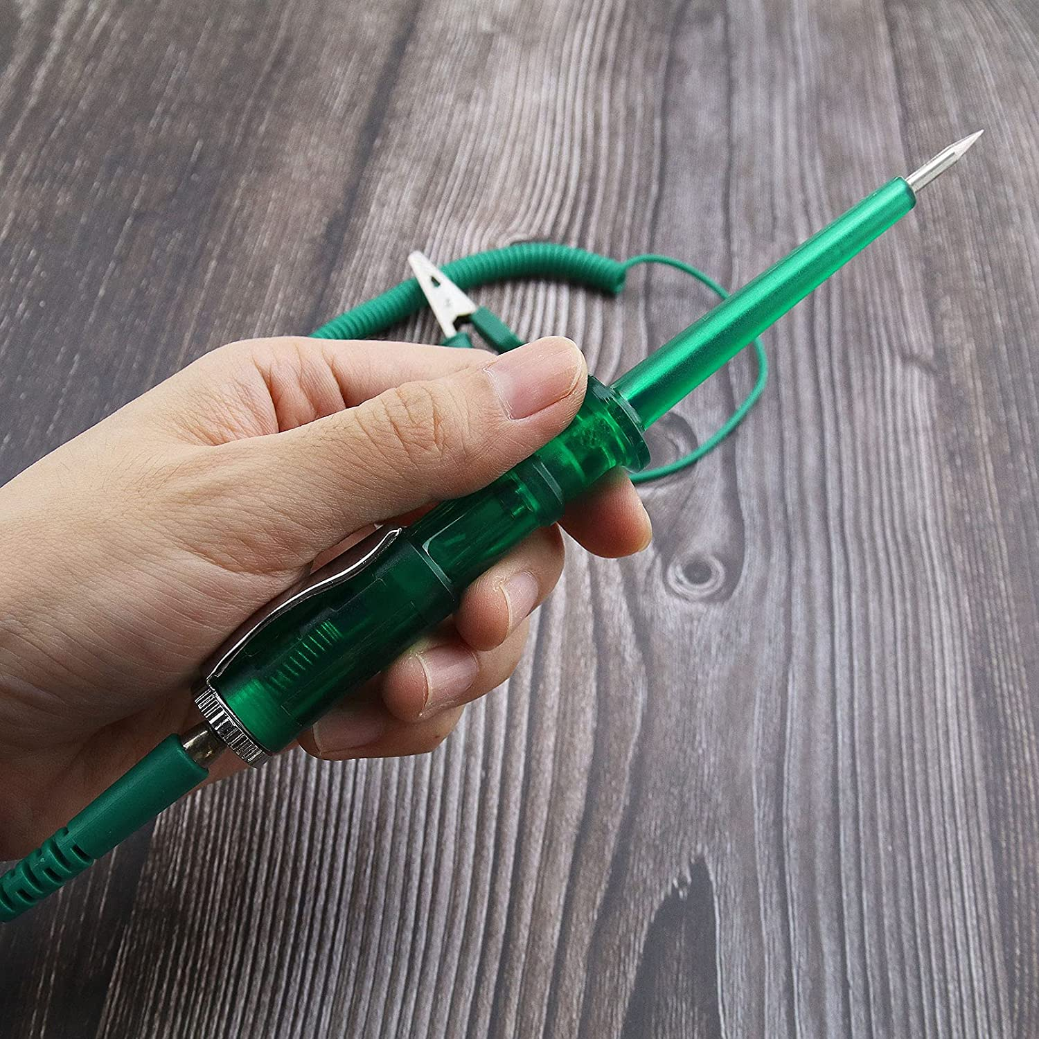 Emsea Electrical Circuit Tester with Coil Cable Crocodile Clip Test Light DC 6V/12V/24 image number 6