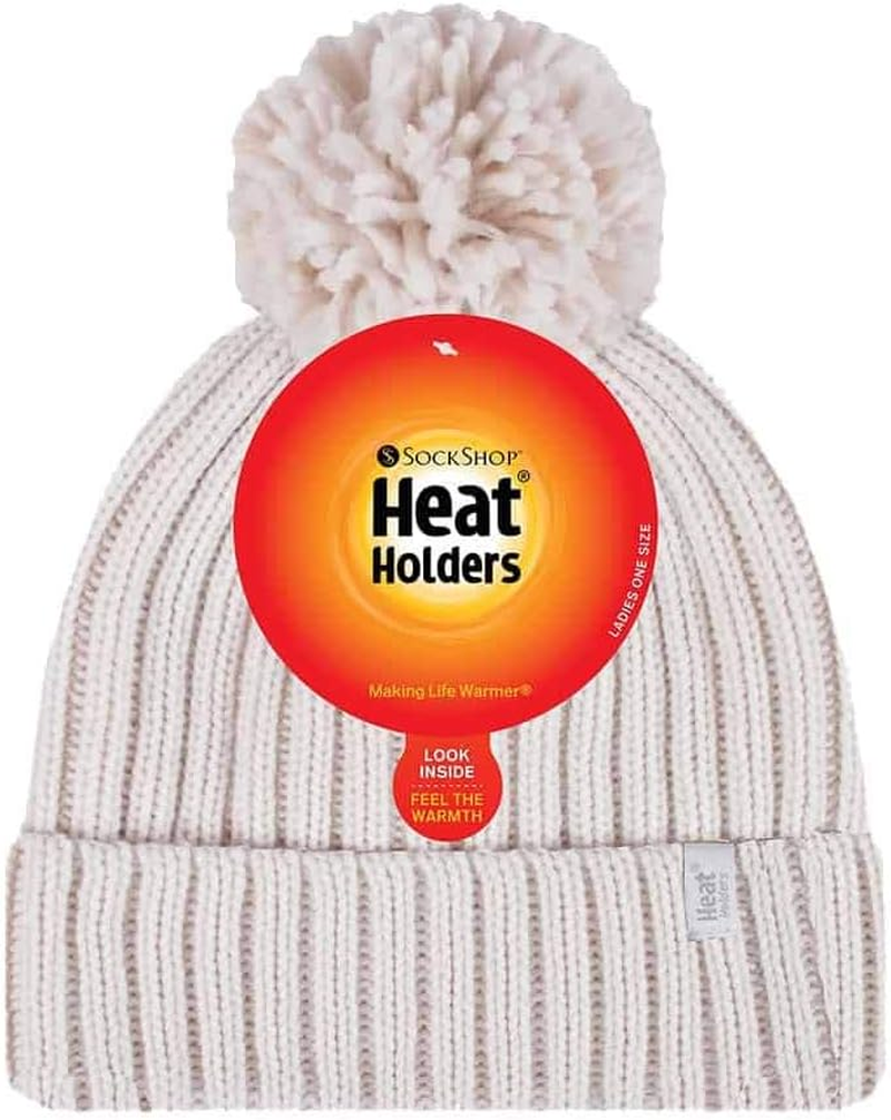 HEAT HOLDERS - Womens Knitted Style Fleece Lined Warm Thermal Winter Beanie Hat image number 2