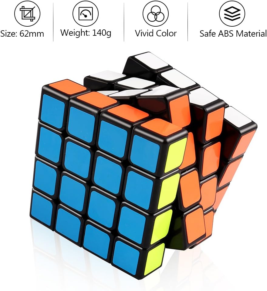 D-Fantix Yj Guansu 4X4 Speed Cube Puzzle 4X4X4 Cube Black 62Mm Toys for Kids Adult image number 3