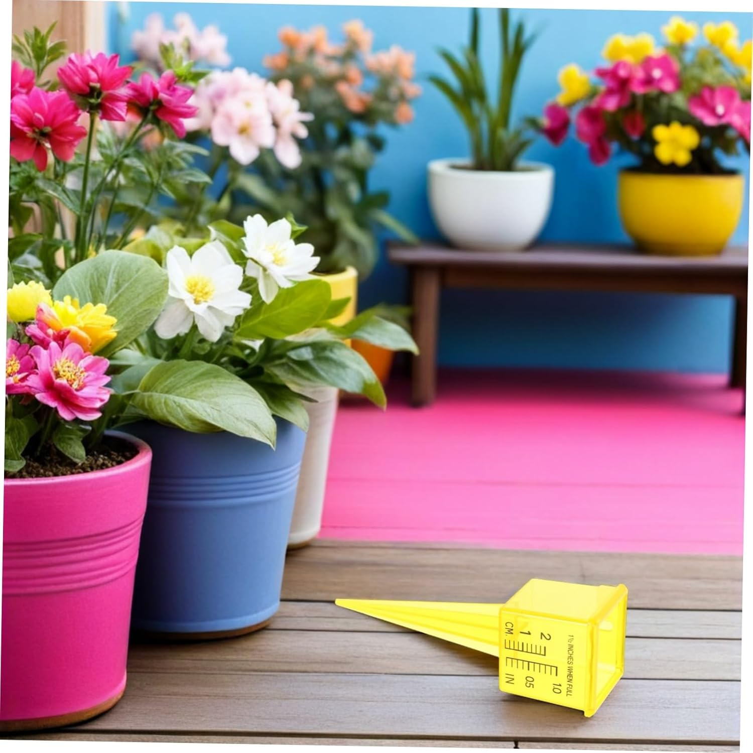 20Pcs Lawn Water Meter Yard Rainfall Gauge Rain Measure Gauge Garden Rain Plastic Garden Rainfall Monitor Plastic Tube Outdoors Yellow image number 2