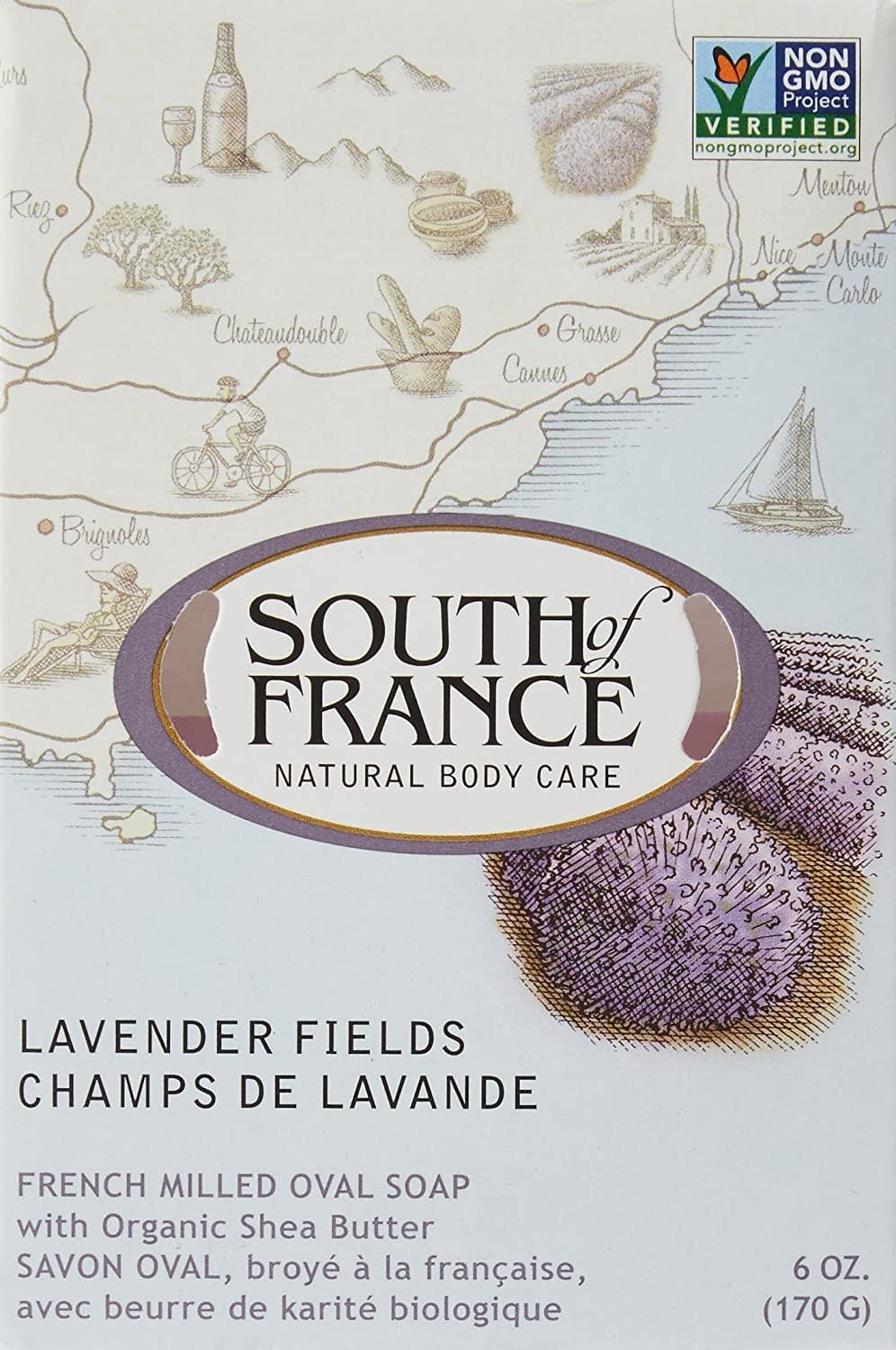 South of France - French Milled Vegetable Bar Soap Lavender Fields - 6 Oz. image number 6