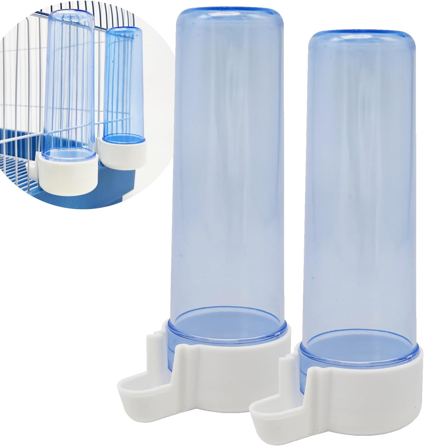BPS Pack of 2 BPS-15403 Feeding Bowl/Water Bottle for Large Cage for Parrot, Rabbit, Size L, Length 13 Cm