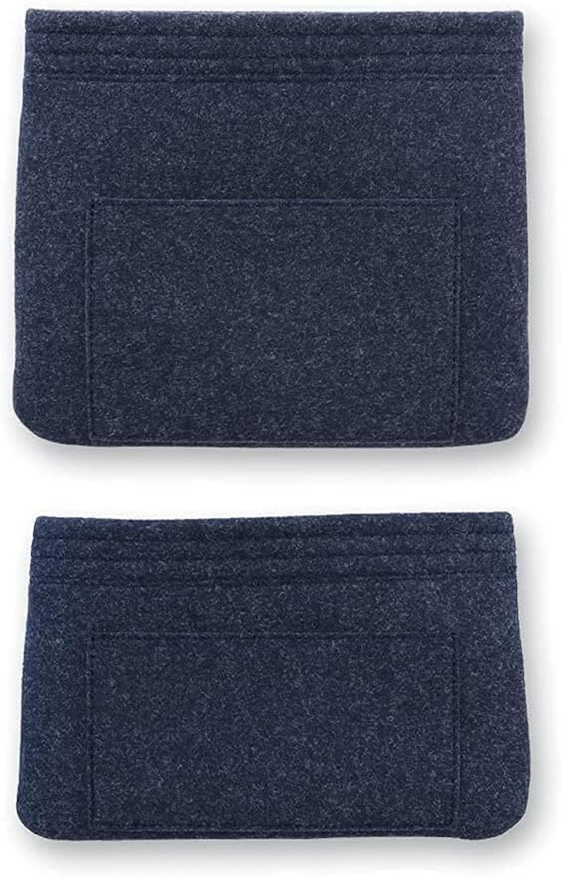 HYK MART Felt Purse Organizer Insert, Handbag Storage Pouch with Multi Pockets - Pack of 2 (Dark Grey)