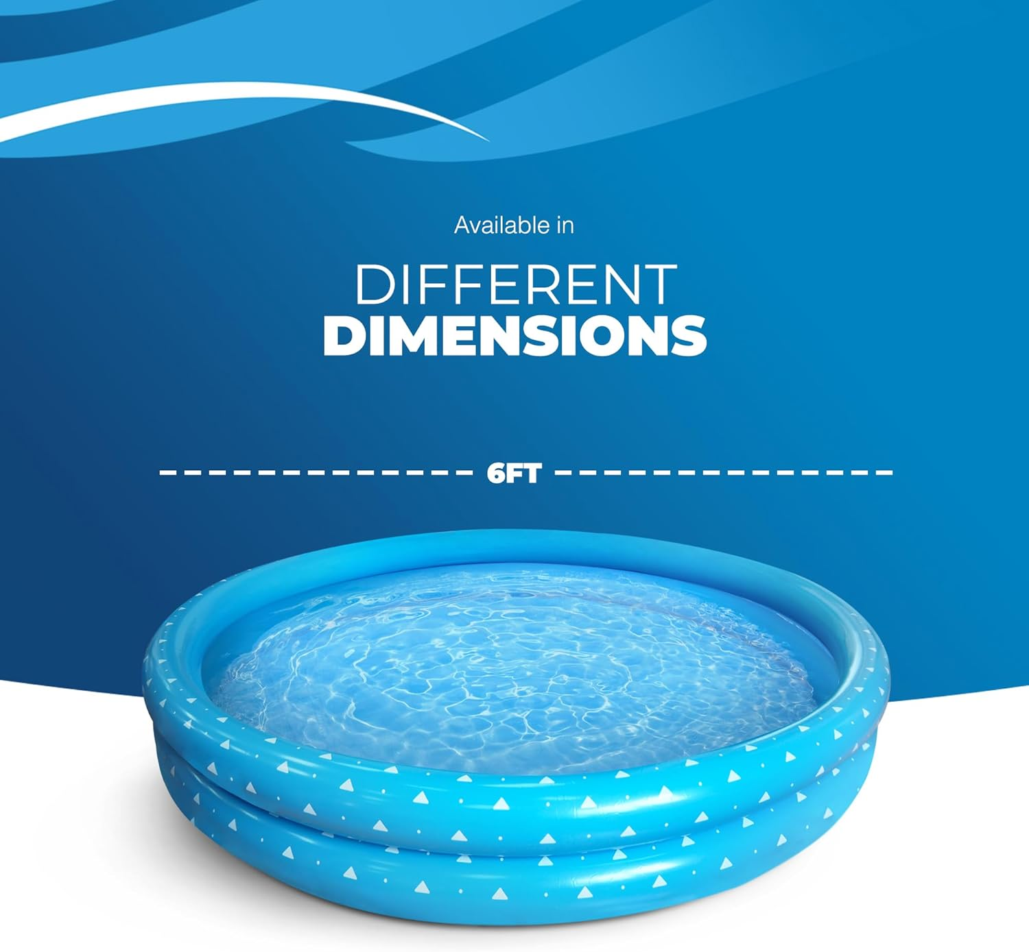 Scoosh Premium Inflatable Swimming Pool, Easy to Inflate Paddling Pool for Kids and Adults, Air Pump & Repair Patch Included, Waterproof Bag Provided for Storage (6FT - DOTTED) image number 5