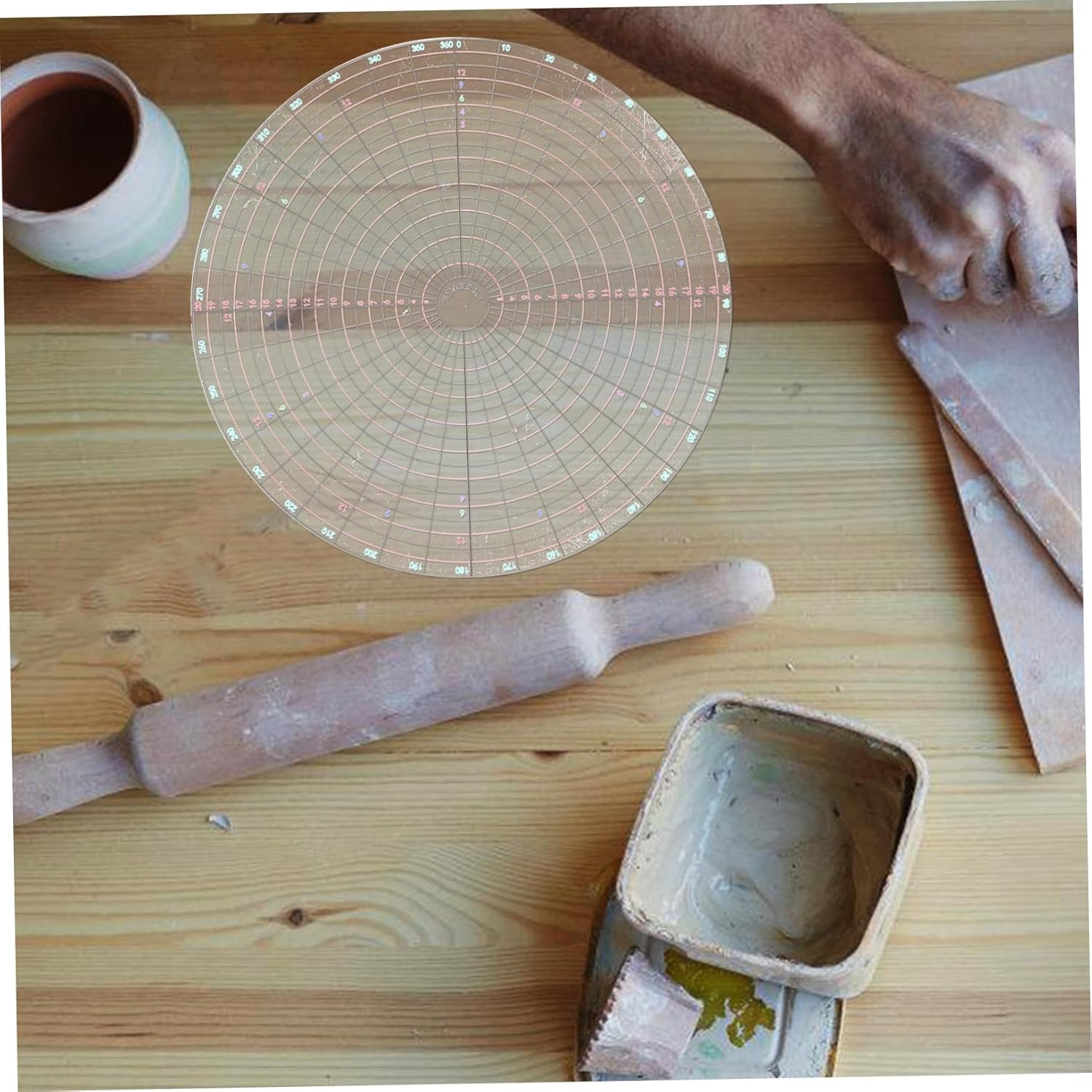 Abaodam Pottery Tools DIY Kit Circle Divider Clay Pottery Dividing Template for Artists Students image number 6