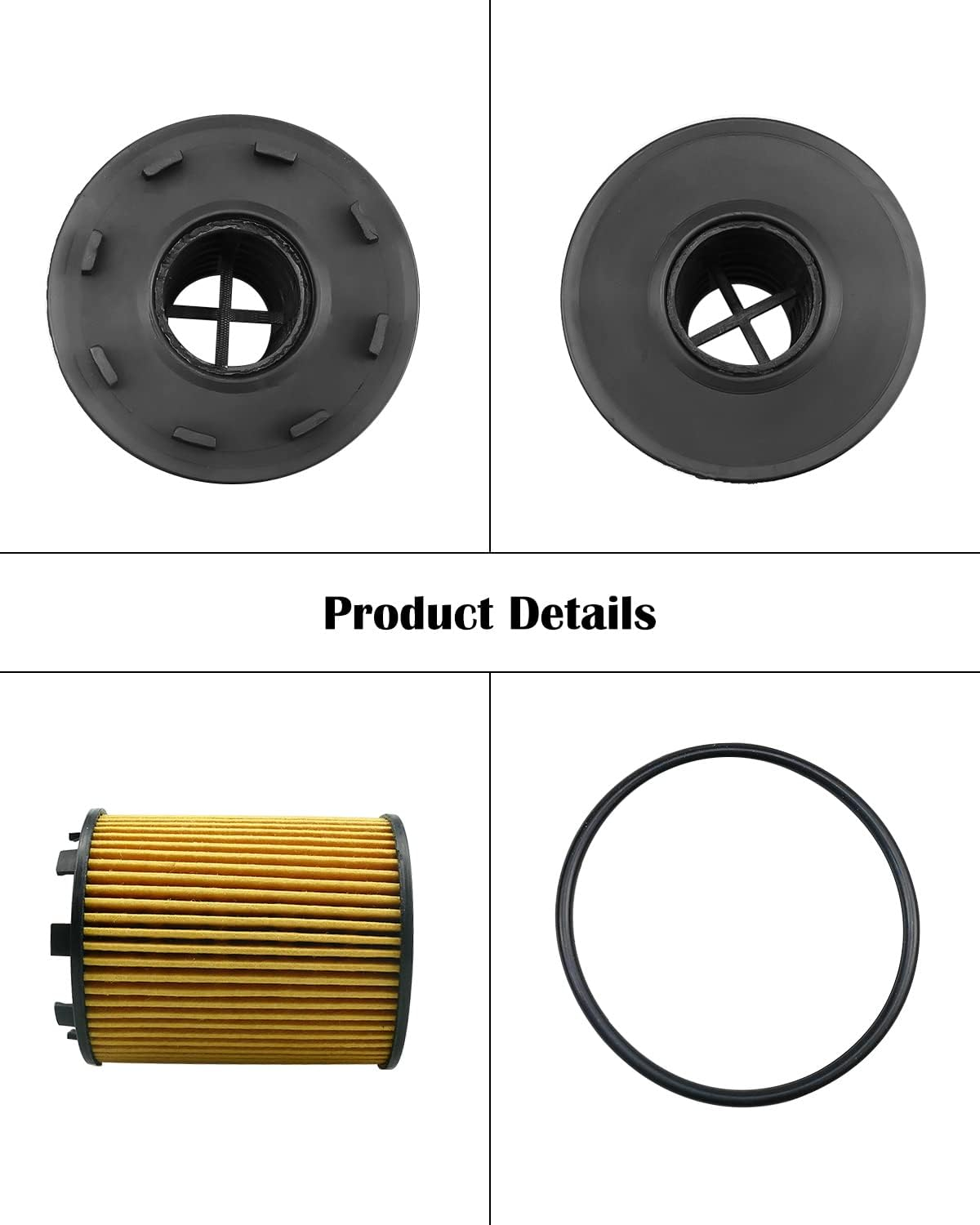 Engine Oil Filter Fit for Fiat 500 1.4L 2012-2019 500L 1.4L 2014-2020 124 Spider 1.4L 2017-2020 Replace 68102241AA 73500049, 3 Pcs image number 2