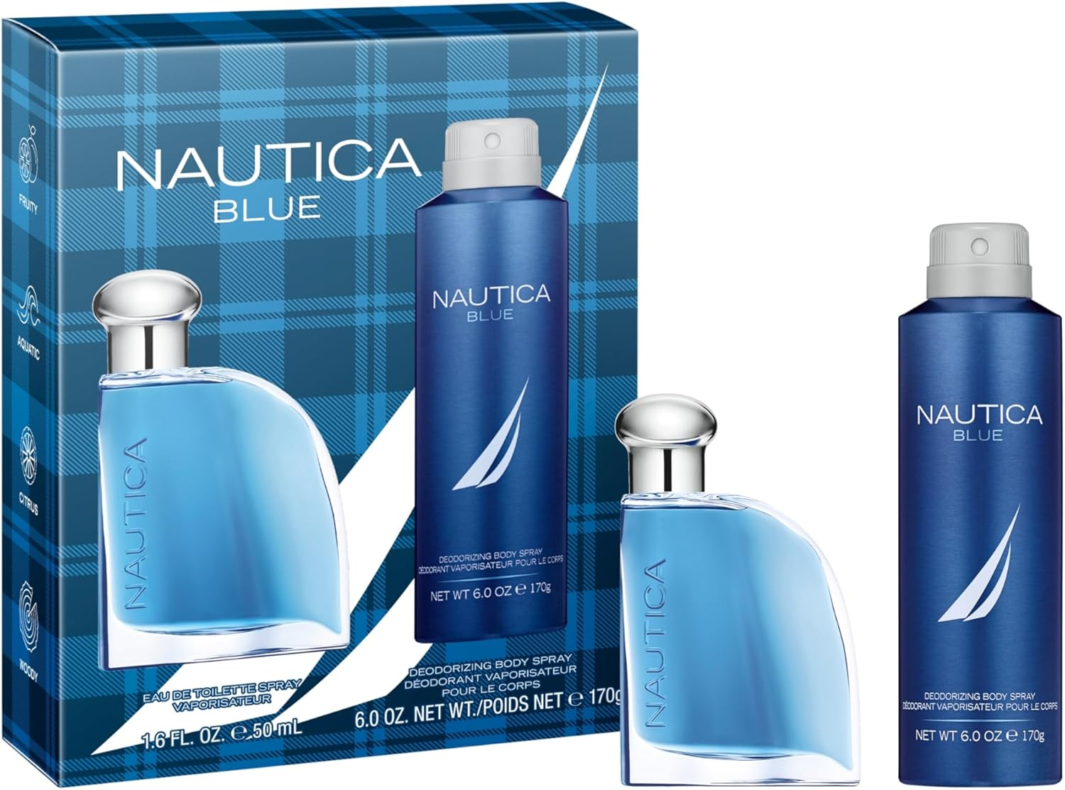 Nautica Blue Eau De Toilette and Deo Body Spray Gift Set for Men image number 2