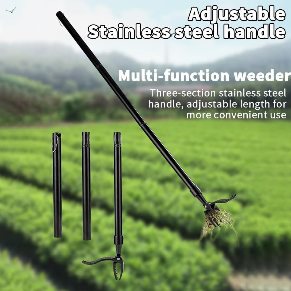 TOMVAES Weed Puller, Weed Puller Tool Stand-Up Weeder with Metal Long Handle/Stainless Steel Claw, for Lawn and Garden,Easily Remove Weeds without Bending, Pulling,Or Kneeling