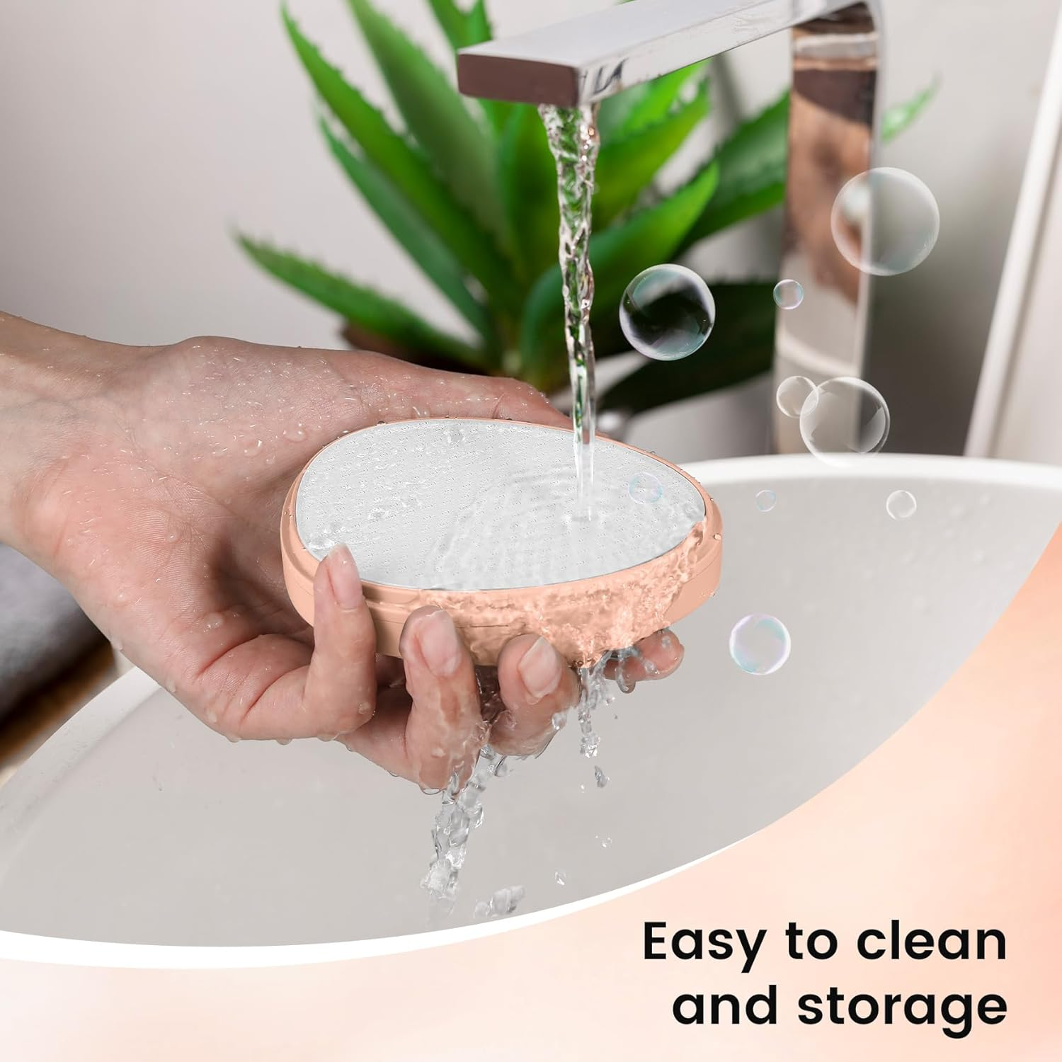 BEZOX Nano Glass Callus Remover with Dust Cover - Comfortable, Gentle Removal of Hard Skin and Callus - Highly Effective Callus File for Velvety Soft Feet (Apricot Colour) image number 1