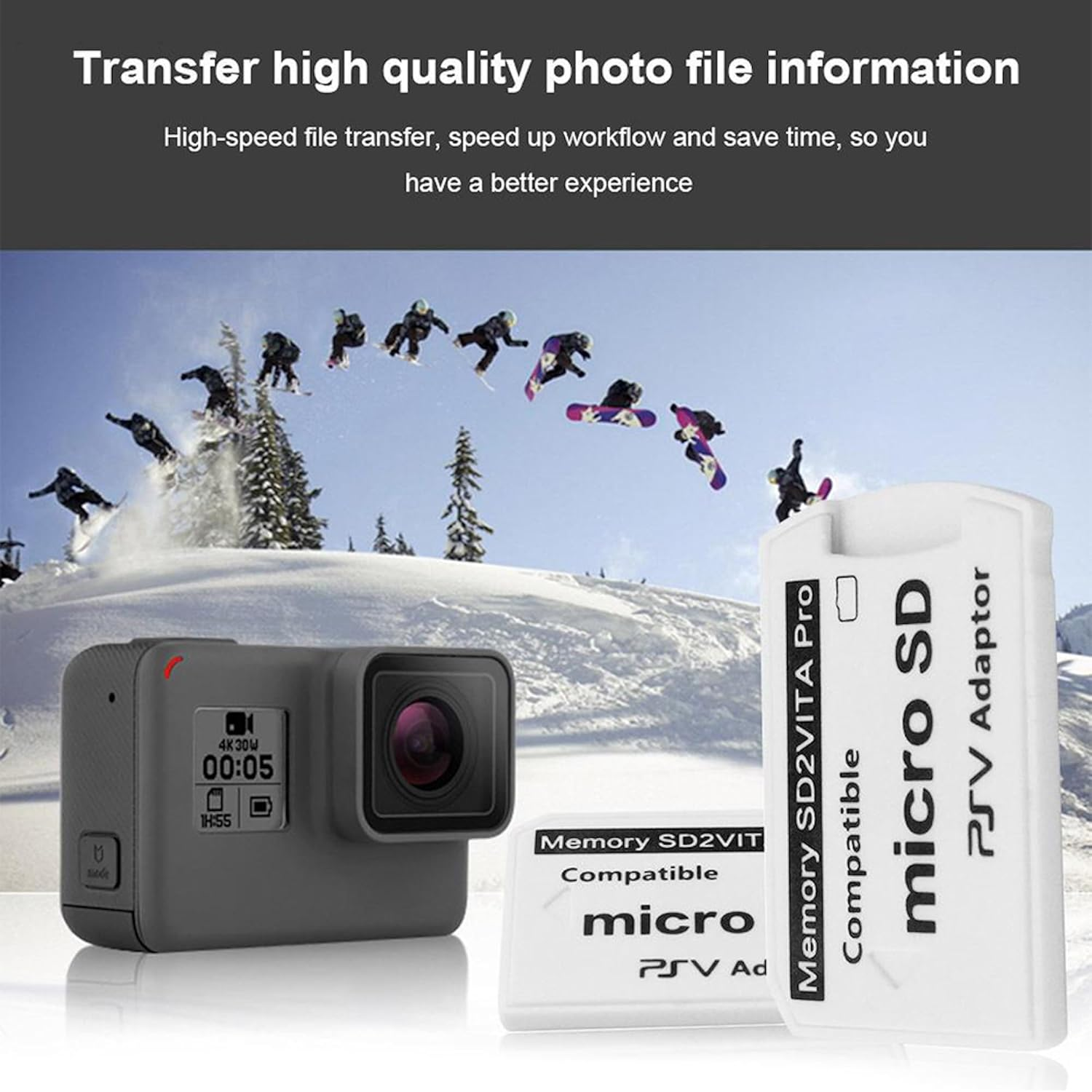 Sd2Vita 5.0 Memory Card Adapter for PS Vita - Ultimate Version Micro SD Adapter - Compatible with PS Vita 1000/2000 and PSTV - Supports FW 3.60 Henkaku Enso System image number 1