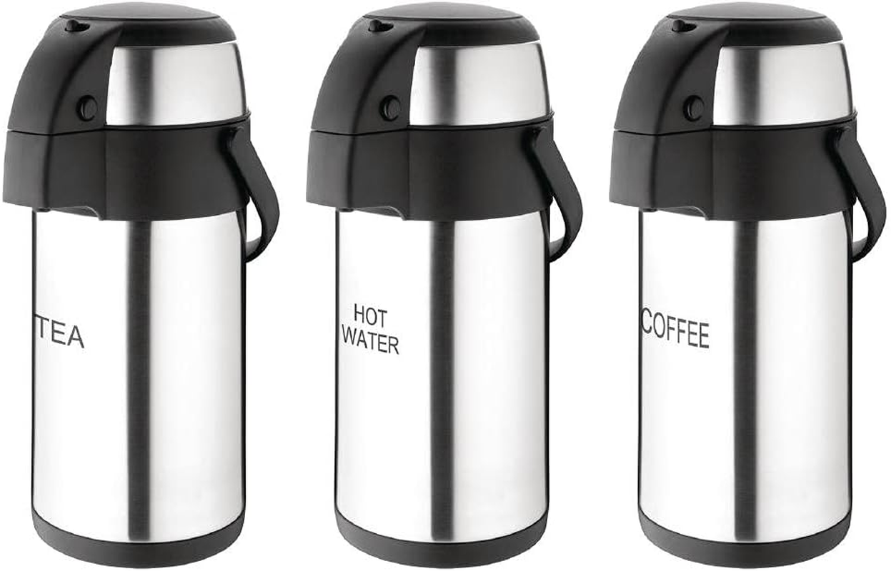 Olympia DP127 Pump Action Stainless Steel Double Wall Airpot, 3 Litre Capacity image number 2