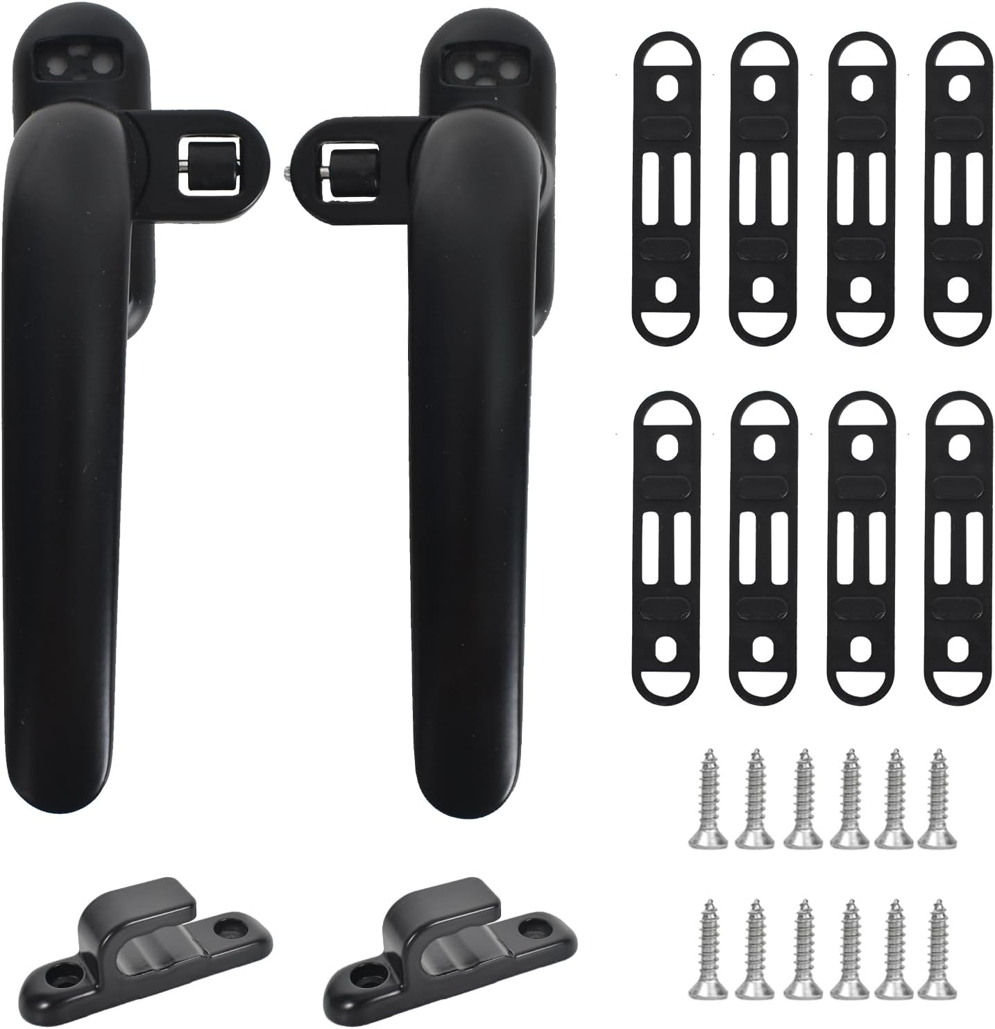 2 Pieces Aluminum Window Handle, Window Handle, Alloy Window Handles, Stainless Steel Sliding Interior and Exterior Window Handle for Door Windows image number 4