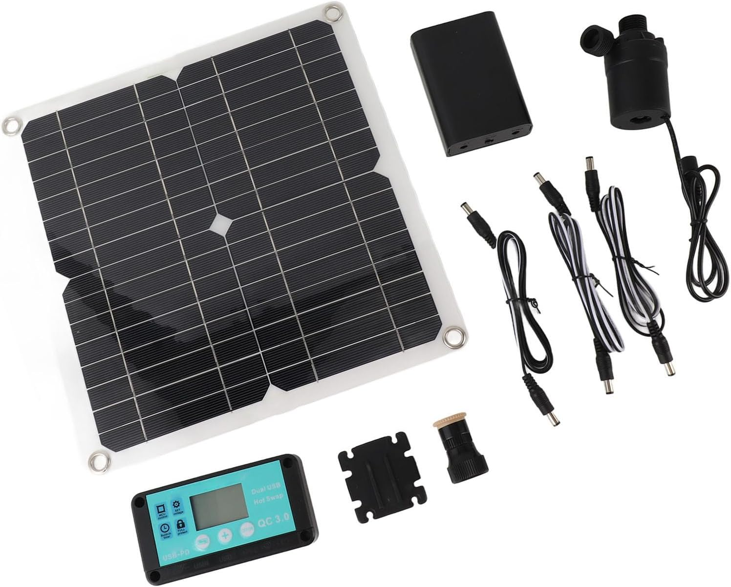 Solar Kit, Solar Water Fountain Pump with Battery Box Timing Controller, Solar Water Fountain Floating Birdbath for Bird Bath, Fish Tank, Pond, Garden image number 4