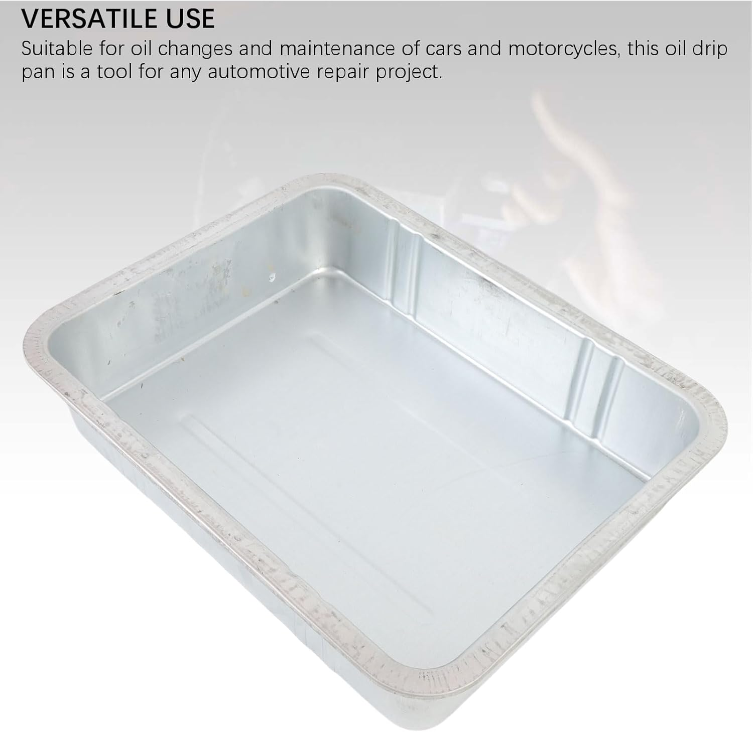 Steel Oil Drain Pan, Made from Galvanized Steel Steel Oil Drip Pan, Rustt Resistant Large Drip Tray Oil Catch Pan Replacement for Automotive and Motorcycle Maintenance (8L) image number 5