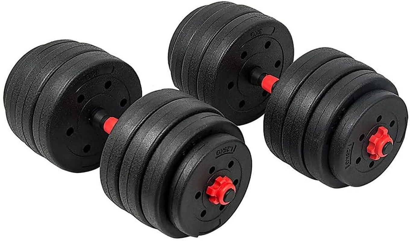 40Kg Adjustable Rubber Dumbbell Set Barbell Home GYM Exercise Weights image number 4