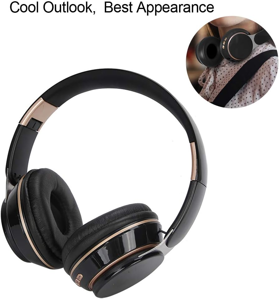 Wireless Headphones, Bluetooth 5.0 Earpiece, Wireless over Ear Headset Noise Canceling Foldable Gaming Headsets with Microphone for PC Office Phone Call(Black)