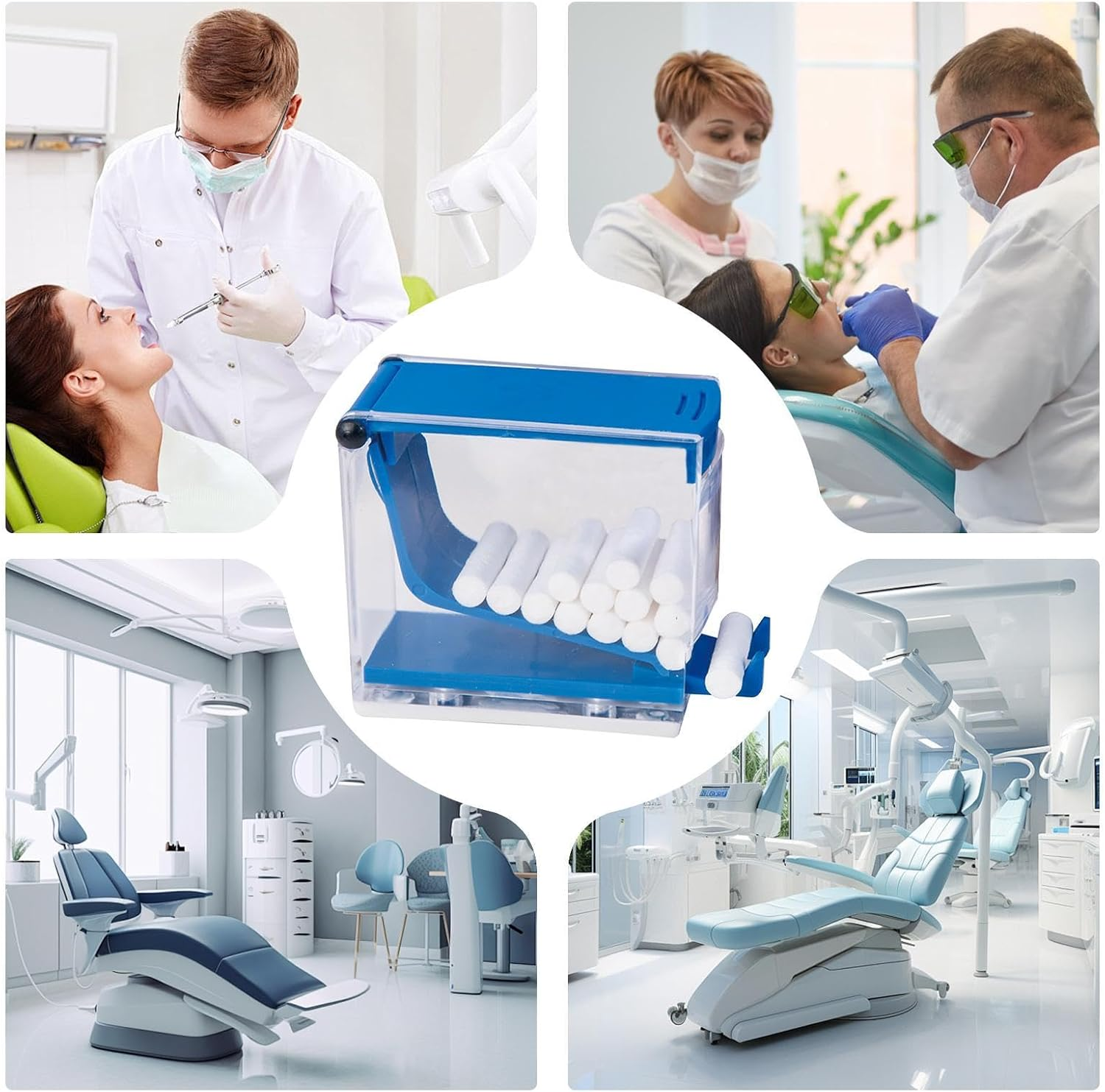 Hygienic Cotton Roll Divider,Press Type Transparent Dentist Cotton Roll Dispenser | Dentist Clinic Container, Pre-Roll Cone Holder Case for Professional Clinic, Dentistry image number 4