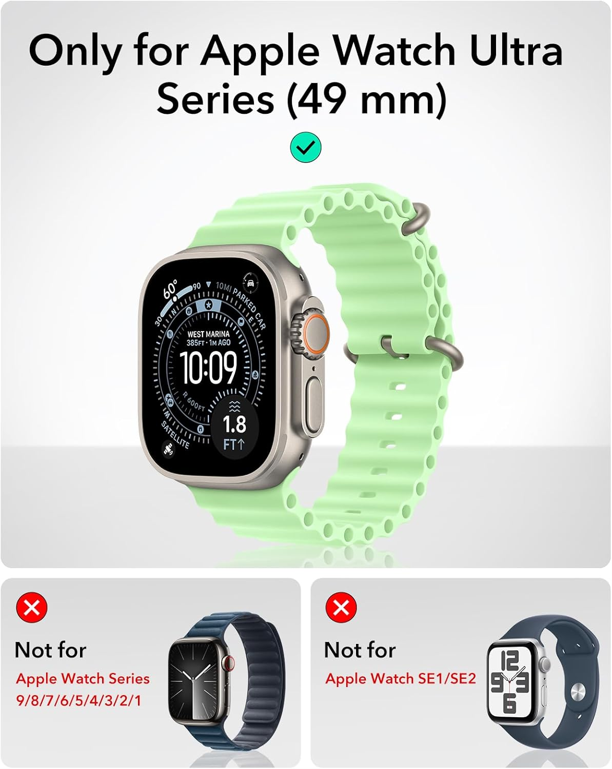 ESR for Apple Watch Ultra 3/2/1 Case with Screen Protector 49Mm (2025/2024/2023/2022), Military Grade Protection, Aluminum Alloy Case with 2 Pack Armorite Glass Protector Set, Stay Original, Titanium