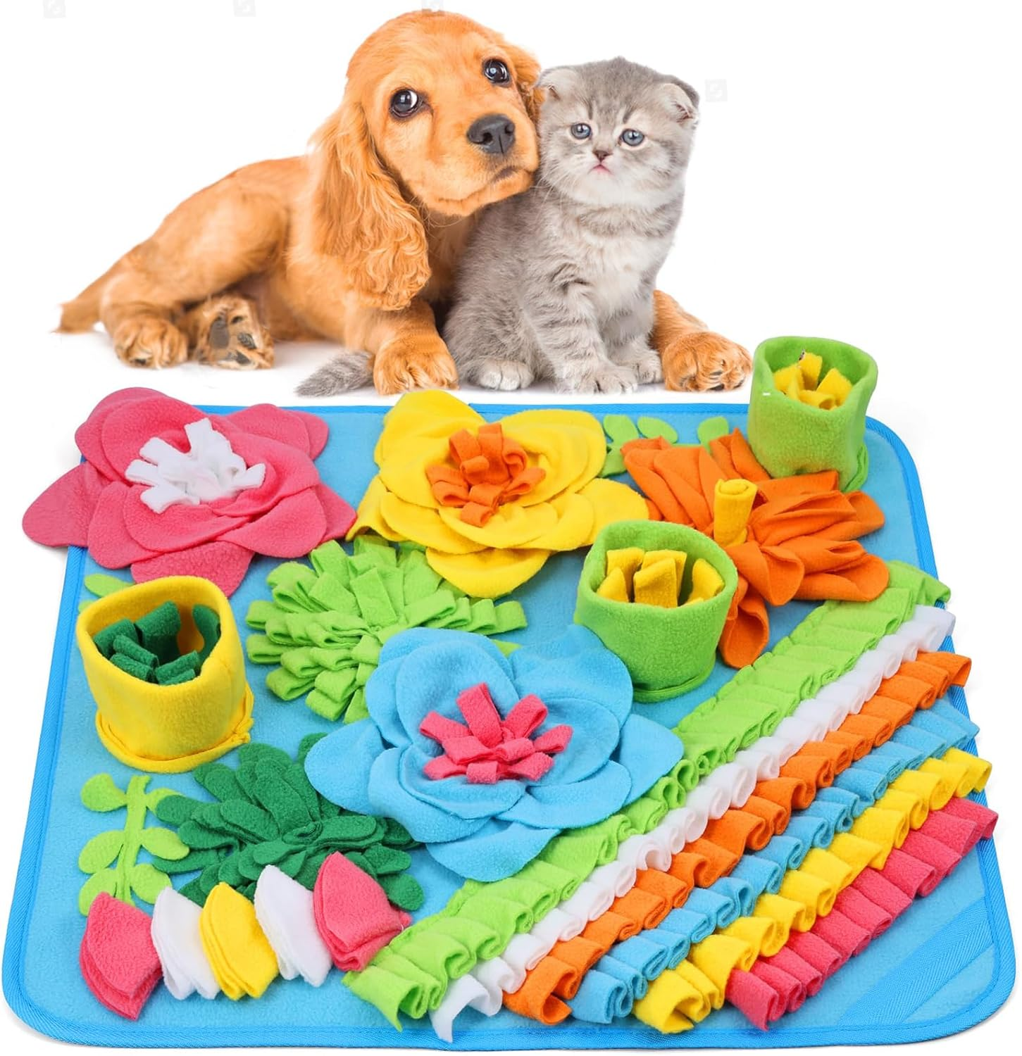 VCCLFSIA Snuffle Mat for Dogs, Sniff Mat Slow Feeding Mat for Small Pets, Cats, Rabbits, Puppy Snuffle Mat Encourages Natural Foraging Skills for Small Dogs Cats (15.4 X 15.4In/39Cm X 39Cm) image number 6