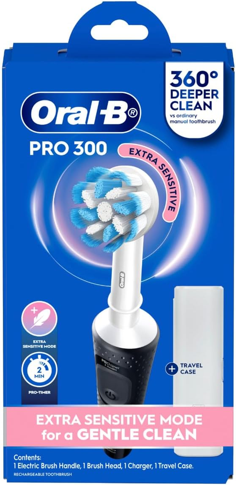 Oral-B Pro 300 Everyday Clean Electric Toothbrush Black image number 1