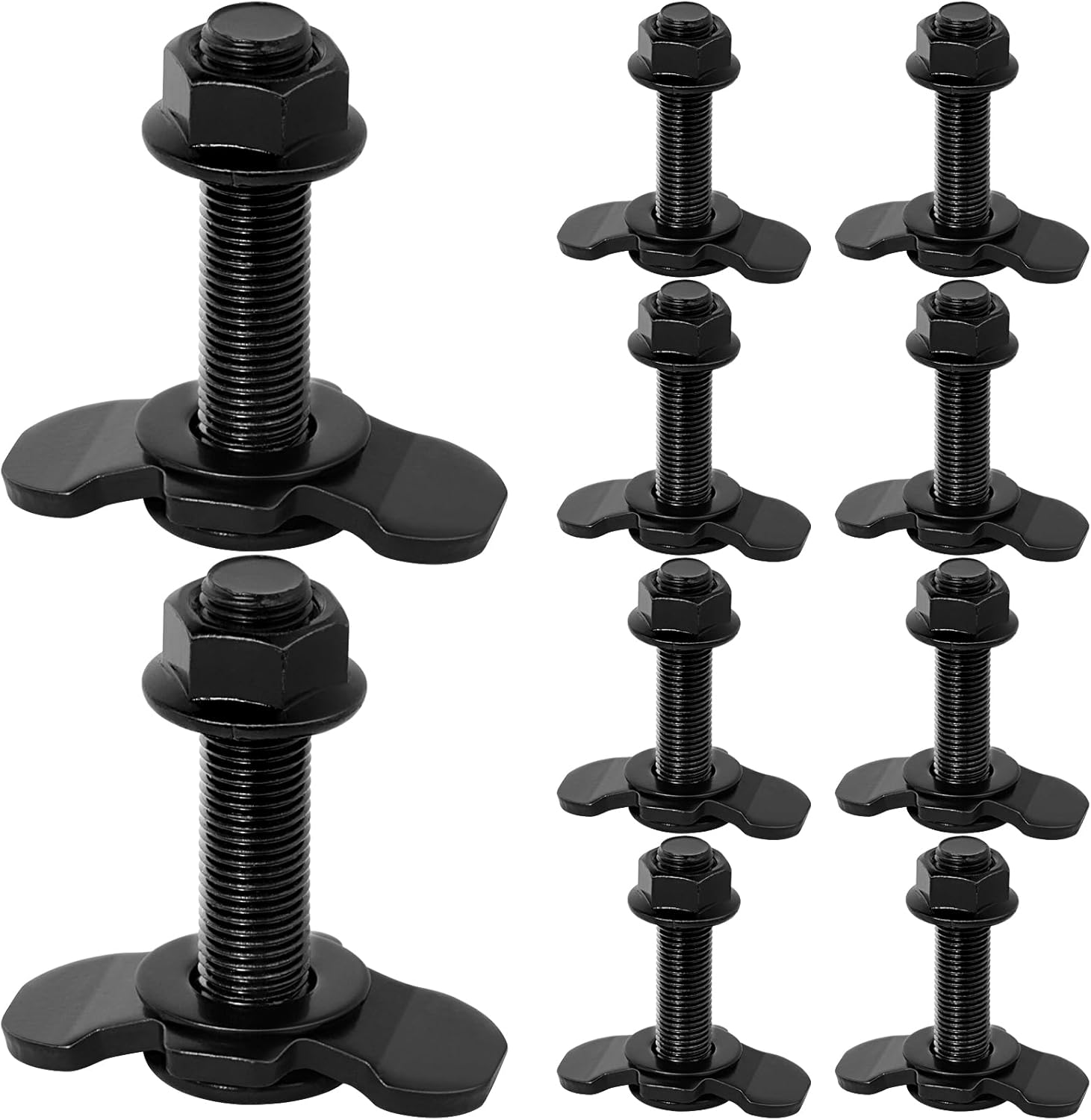 L Track Threaded Stud Fittings L-Track Threaded Double Stud Lug Fitting Tie Down, Used with L Track Rails for Truck Bed or Trailer Cargo Control, Pack of 10, Black image number 4