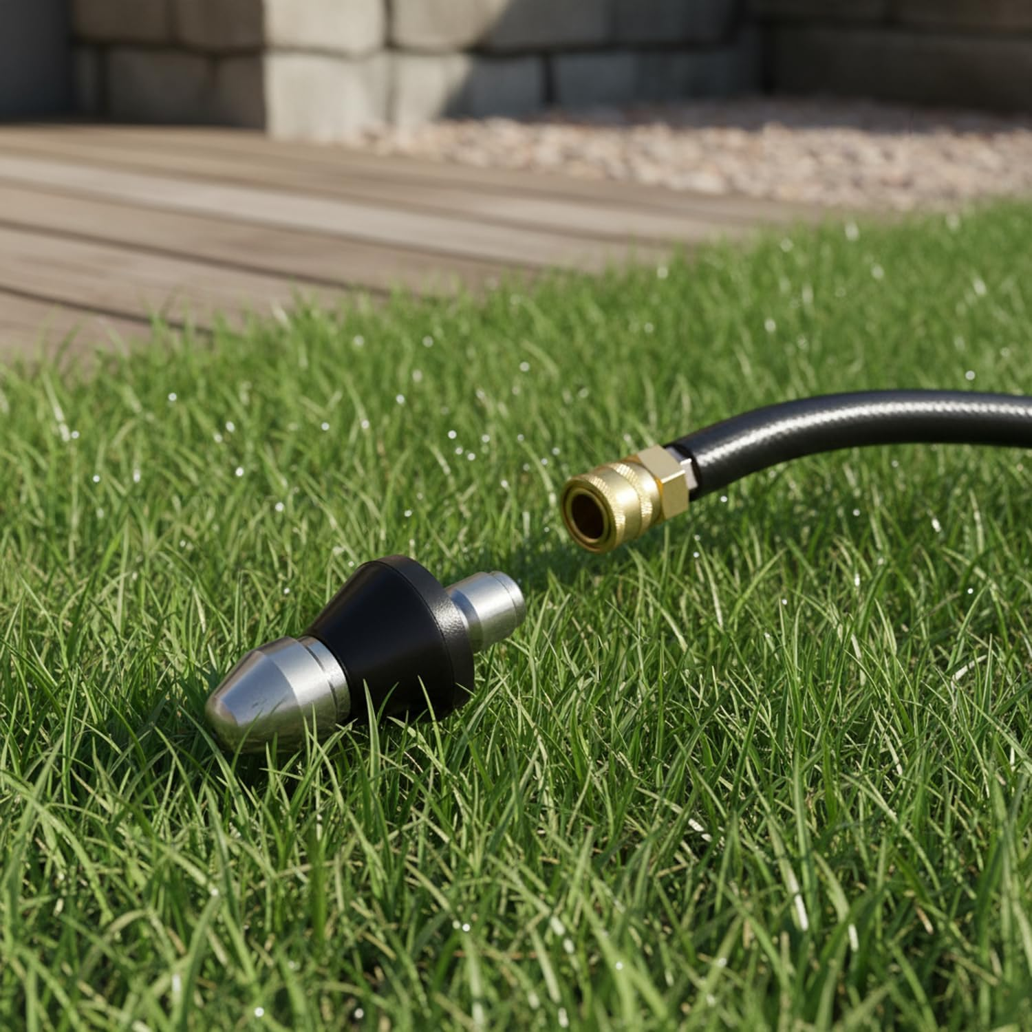 High Pressure Washer Nozzle, Drain Unblocker, Durable Gutter Cleaning Tool, Pressure Washer Accessories, Hose Nozzle for Plumbing, Drain Cleaning Tool, Stainless Steel - Haheihei image number 4