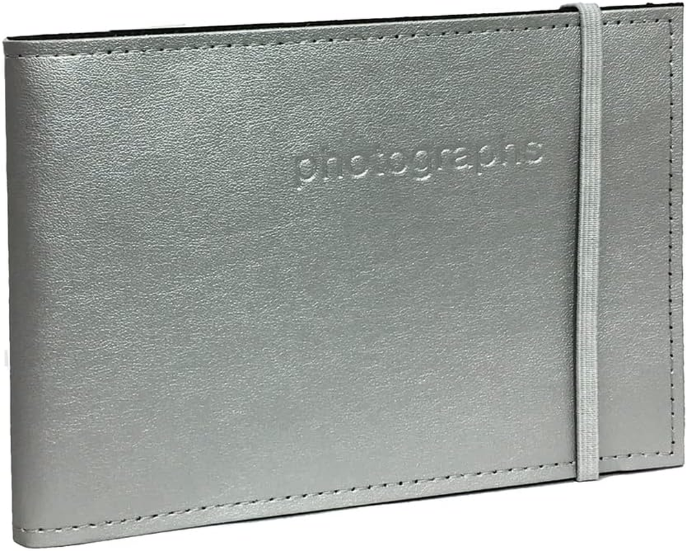 Profile Australia Citi Leather Silver Photo Album | Photo Wallet | 52 4X6In (10X15Cm) Photos | Acid Free
