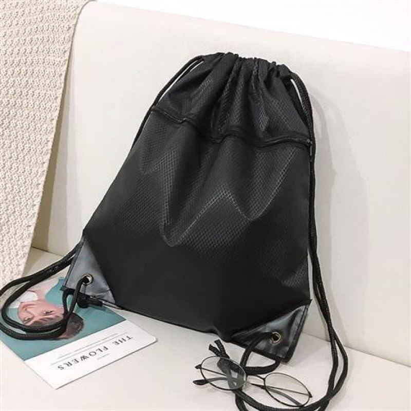 1 Pcs Waterproof Drawstring Bag with Zip Pocket,Drawstring Backpack,Unisex Oxford Gym Bag Backpack for Fitness Sports Travel Beach Holidays
