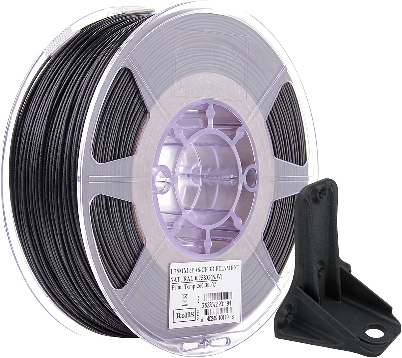 Esun 3D Printing Filament Nylon Carbon Fiber Spool 1.75Mm 0.75KG Dimensional Accuracy +/- 0.05Mm for 3D Printers image number 1