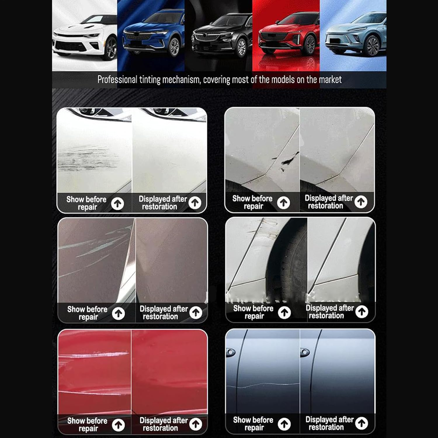 Scratch Pens for Cars, Car Paint Scratch Pen Color Exact Match, 12Ml Quick Fix Care Remover for All Car Colors Blemish Rim Exterior Wheel image number 6